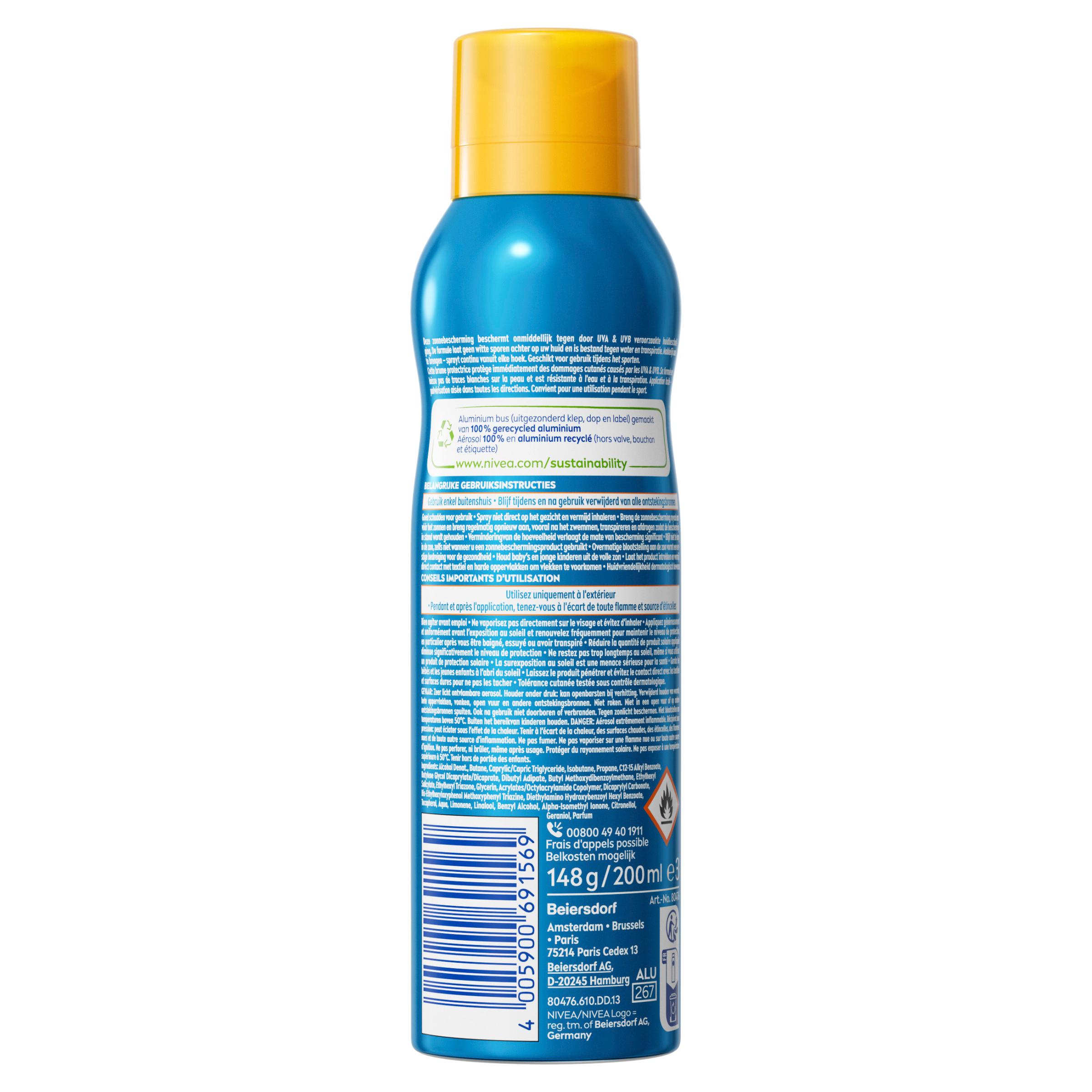 Voir la diapositive 3 : NIVEA SUN Protect&Dry Touch Brume rafraîchissante SPF30 200ml