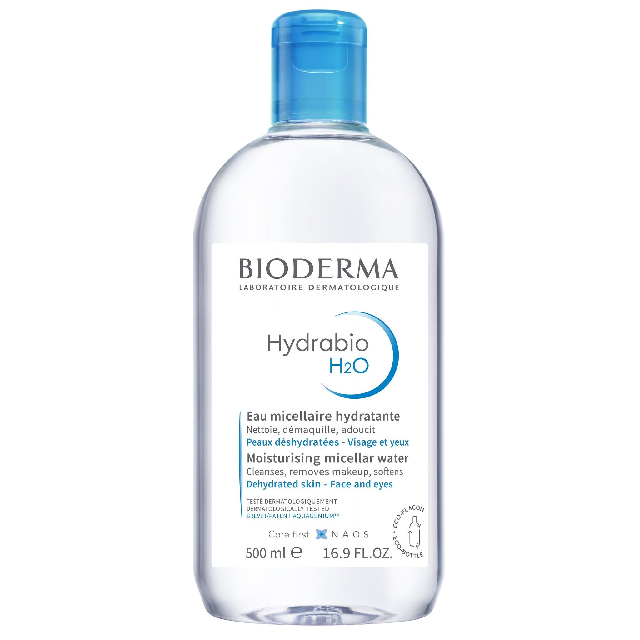 BIODERMA Hydrabio H2O Eau micellaire hydratante peaux déshydratées visage et yeux 500ml