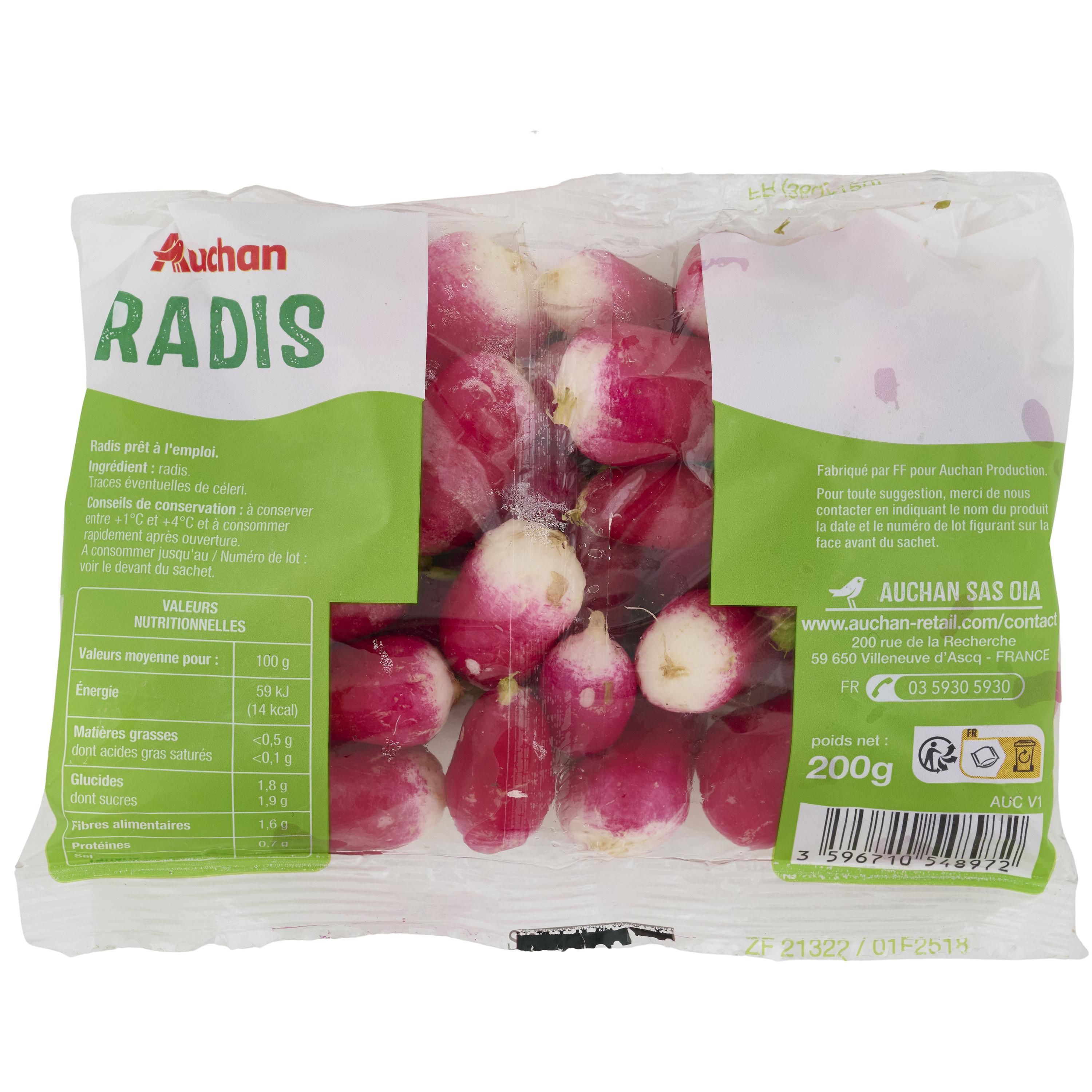 Voir la diapositive 2 : AUCHAN Radis 200g