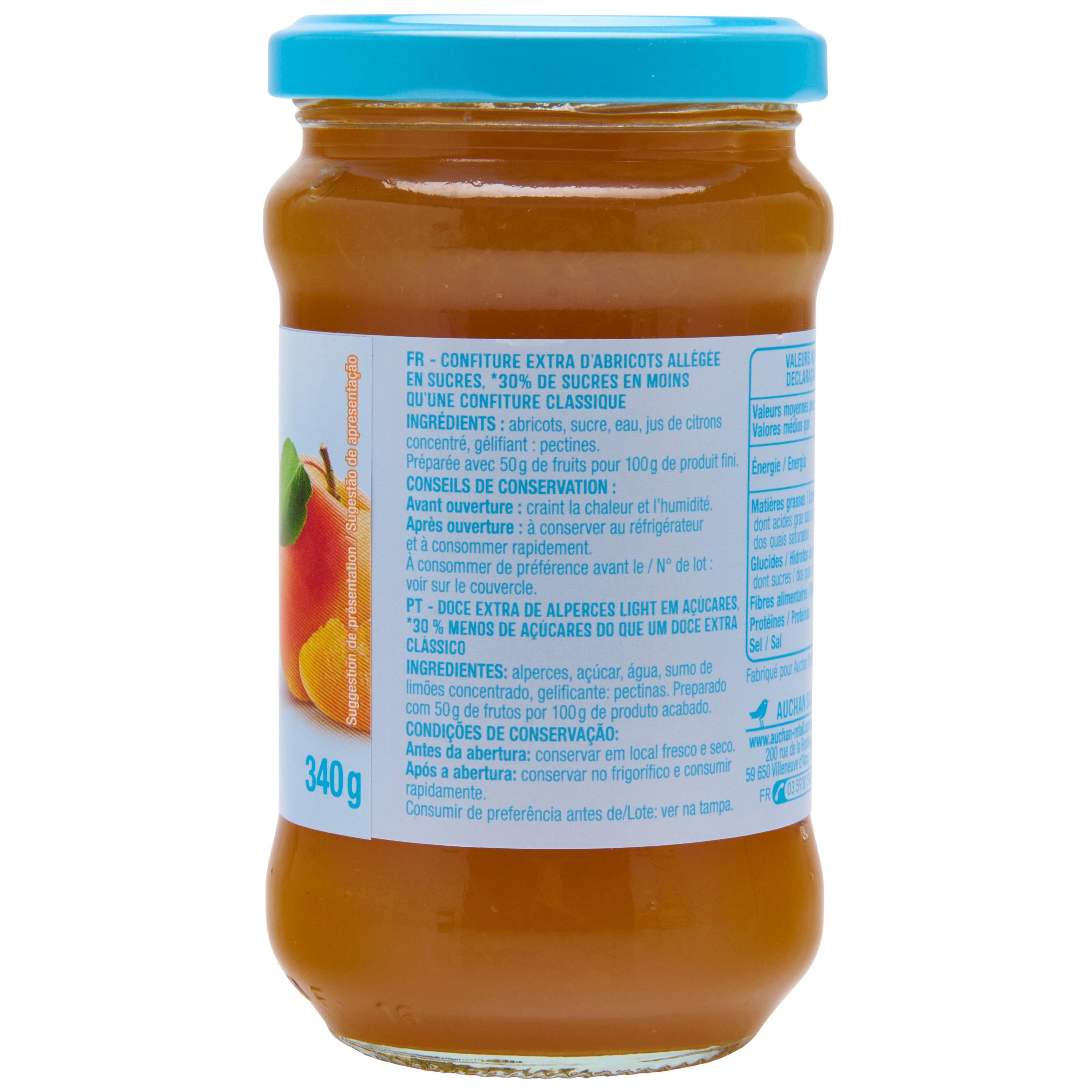 Voir la diapositive 3 : AUCHAN Confiture allégée abricots 340g