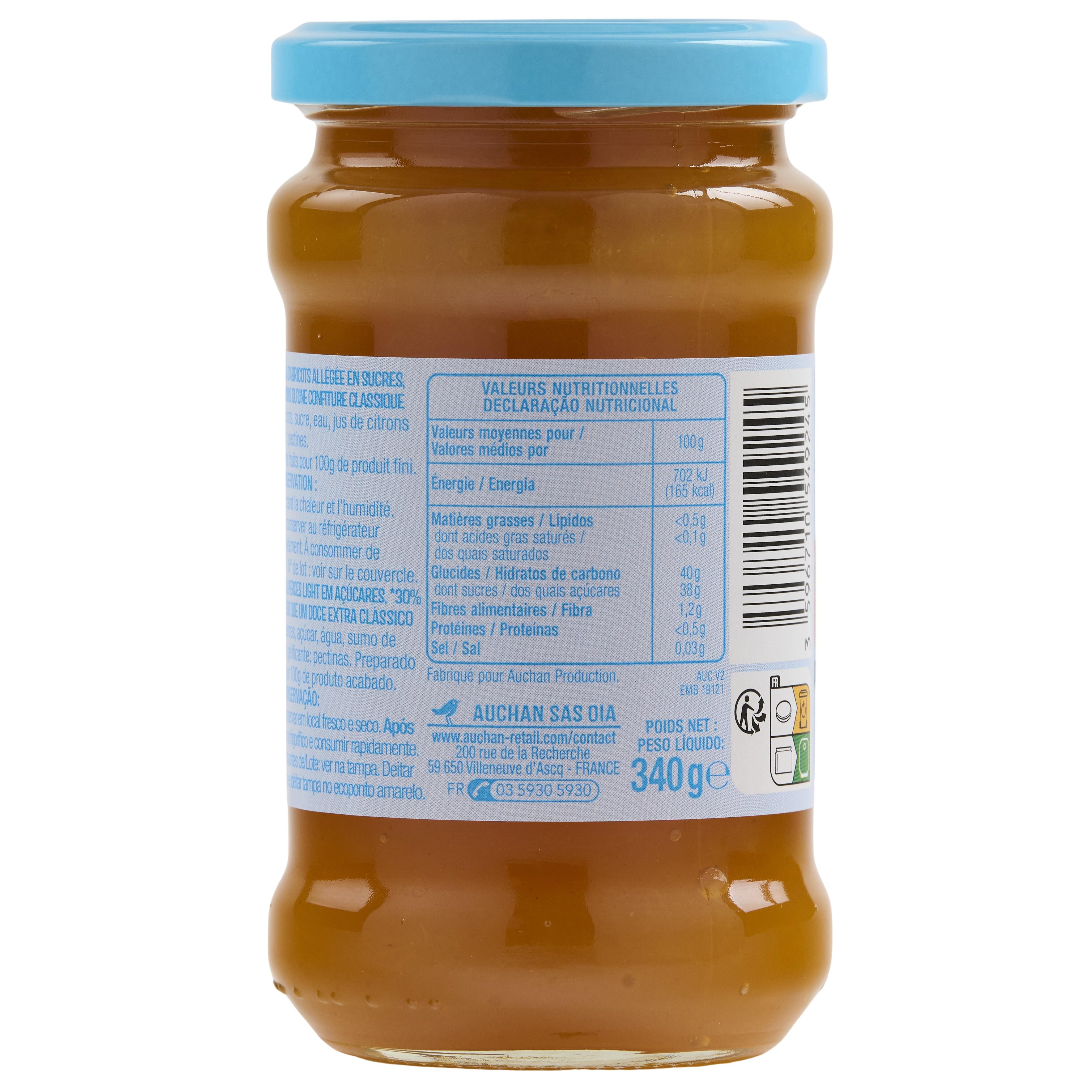Voir la diapositive 5 : AUCHAN Confiture allégée abricots 340g