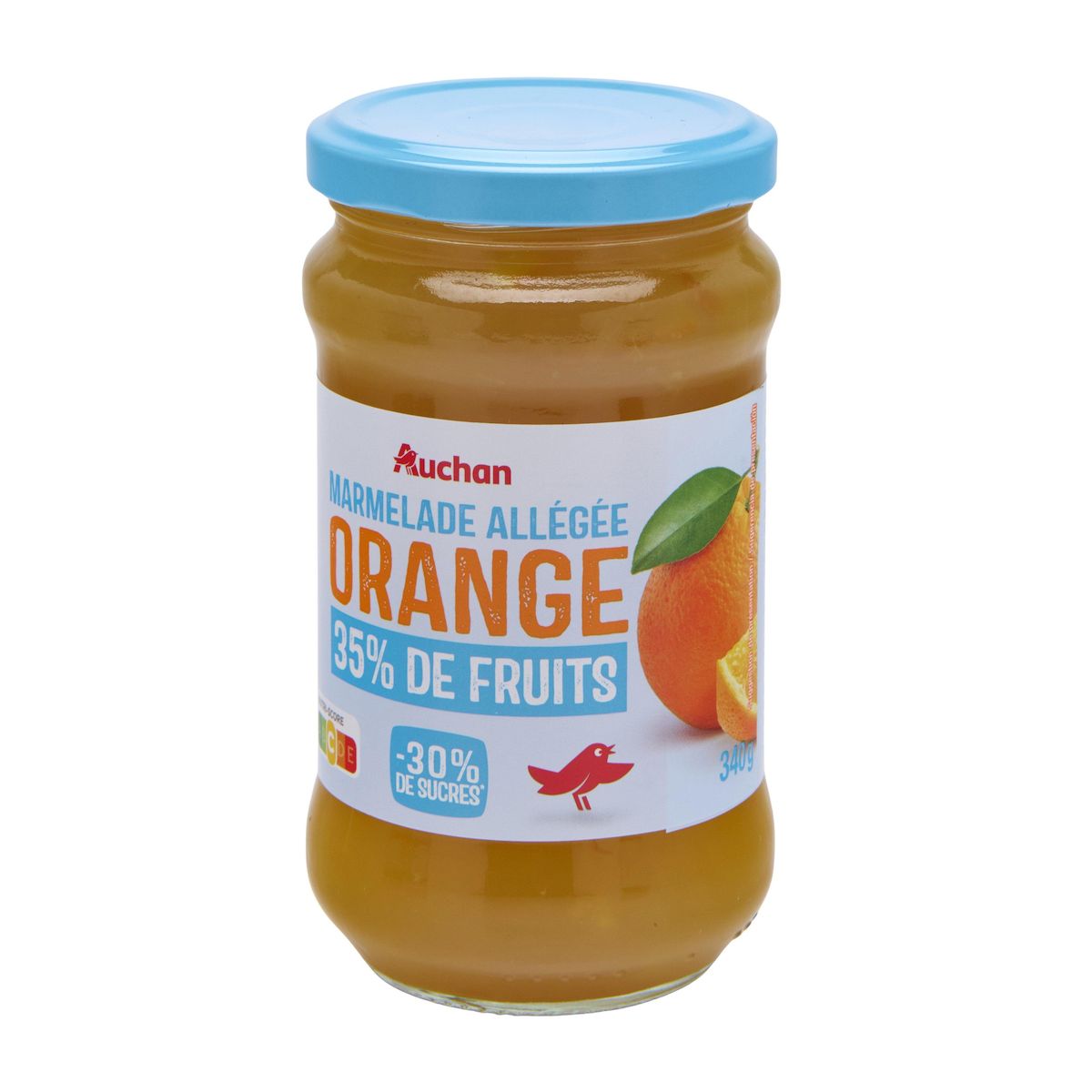 AUCHAN Marmelade allégée d'orange 35% de fruits 340g