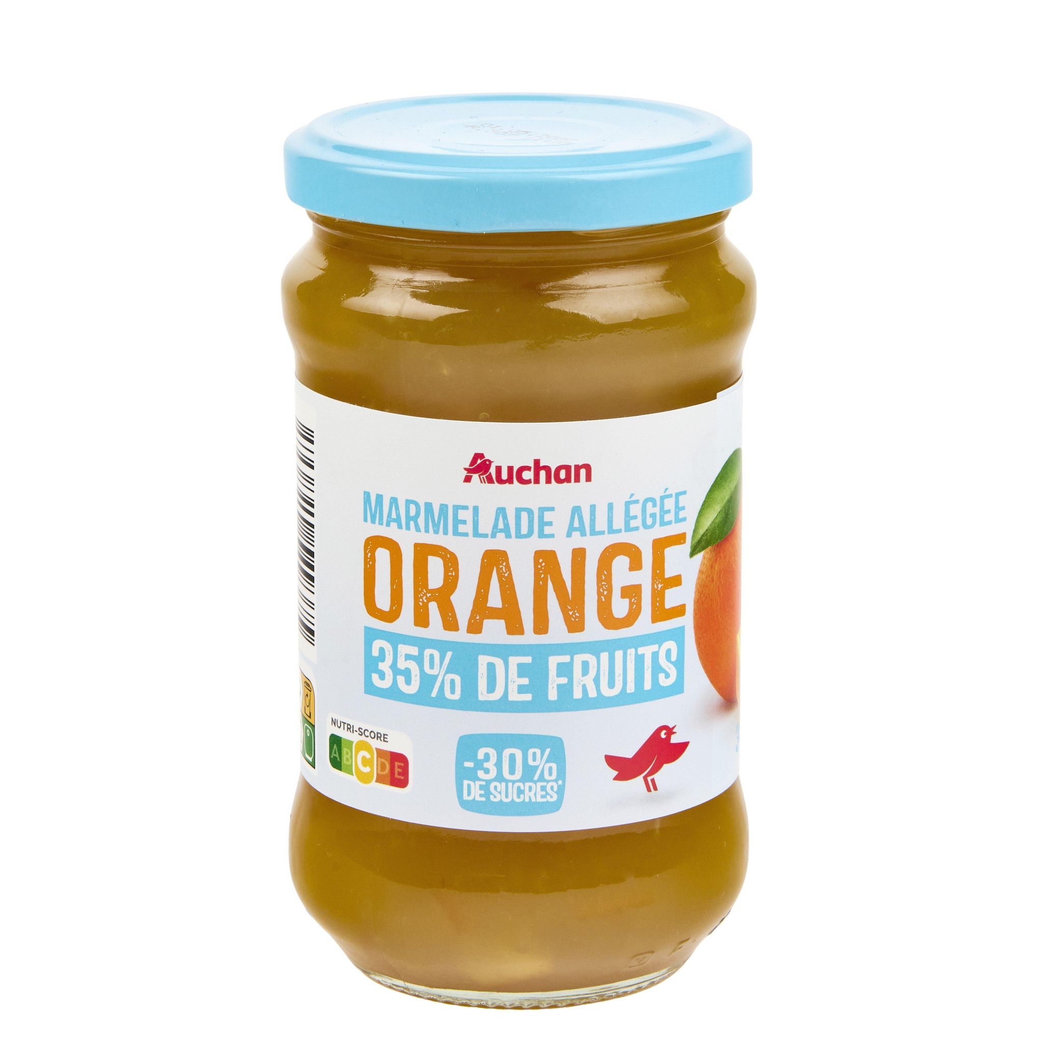 Voir la diapositive 4 : AUCHAN Marmelade allégée d'orange 35% de fruits 340g