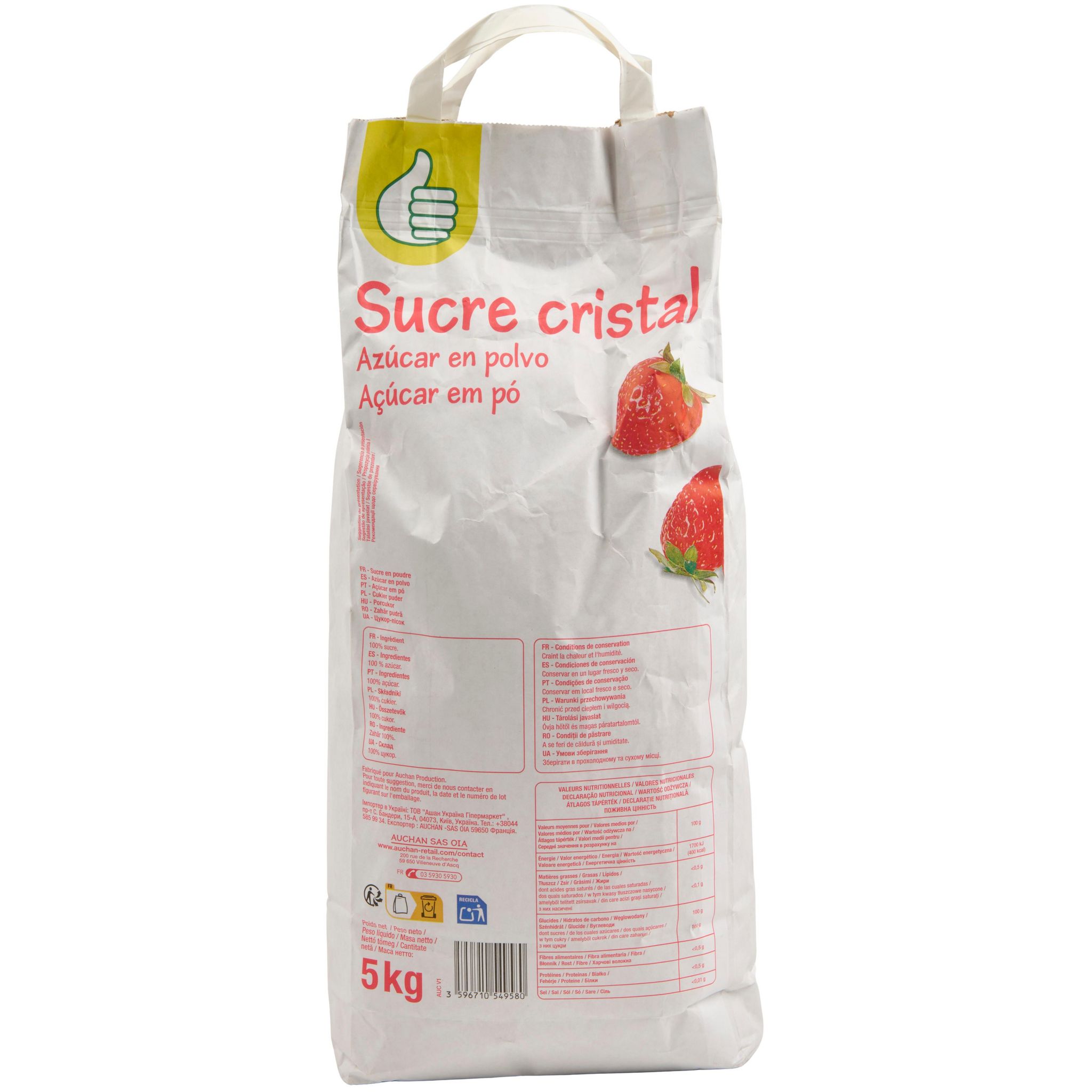 Voir la diapositive 2 : POUCE Sucre cristal en poudre 5kg