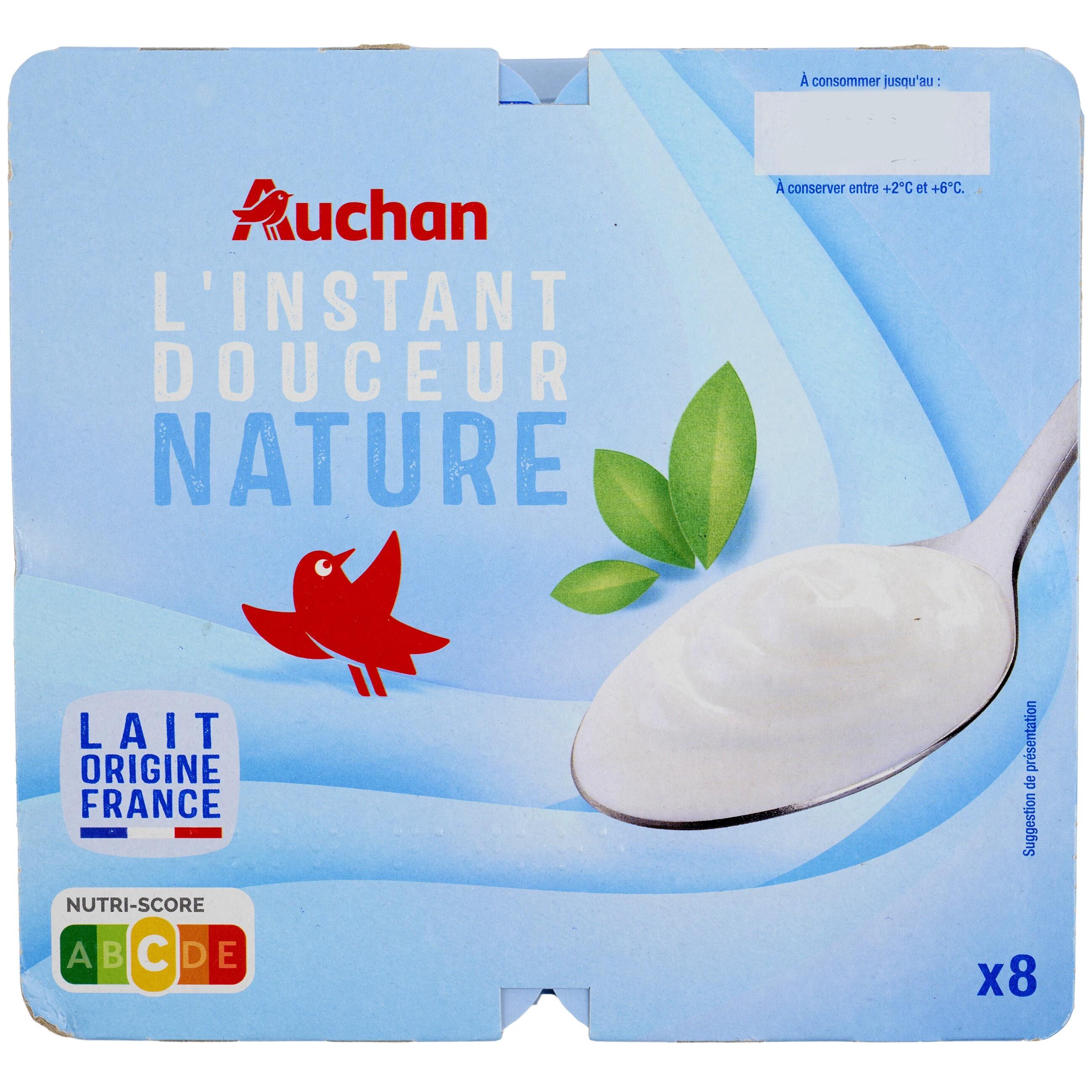 Voir la diapositive 4 : AUCHAN L'instant douceur - Yaourt nature 8x125g