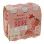 Voir la diapositive 2 : AUCHAN Yaourt à boire saveur fraise 6x180g
