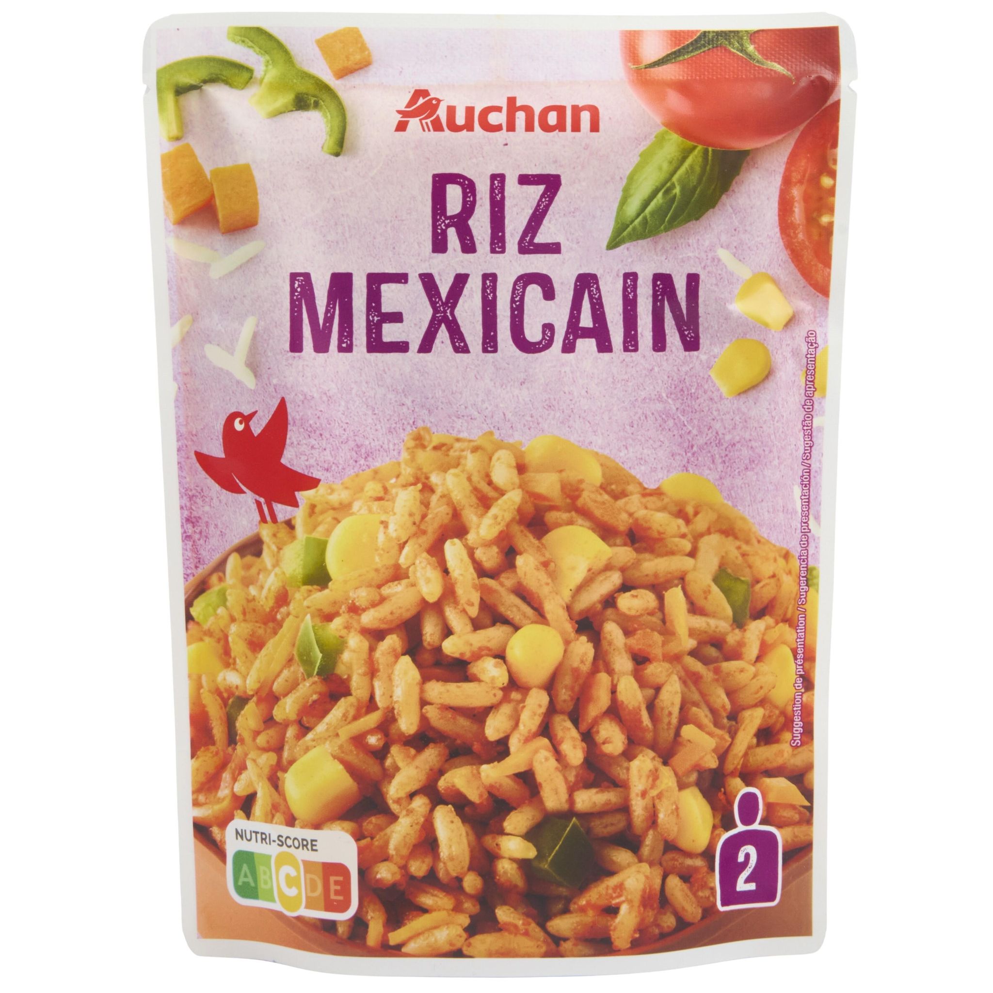 Voir la diapositive 3 : AUCHAN Riz mexicain sachet express 250g