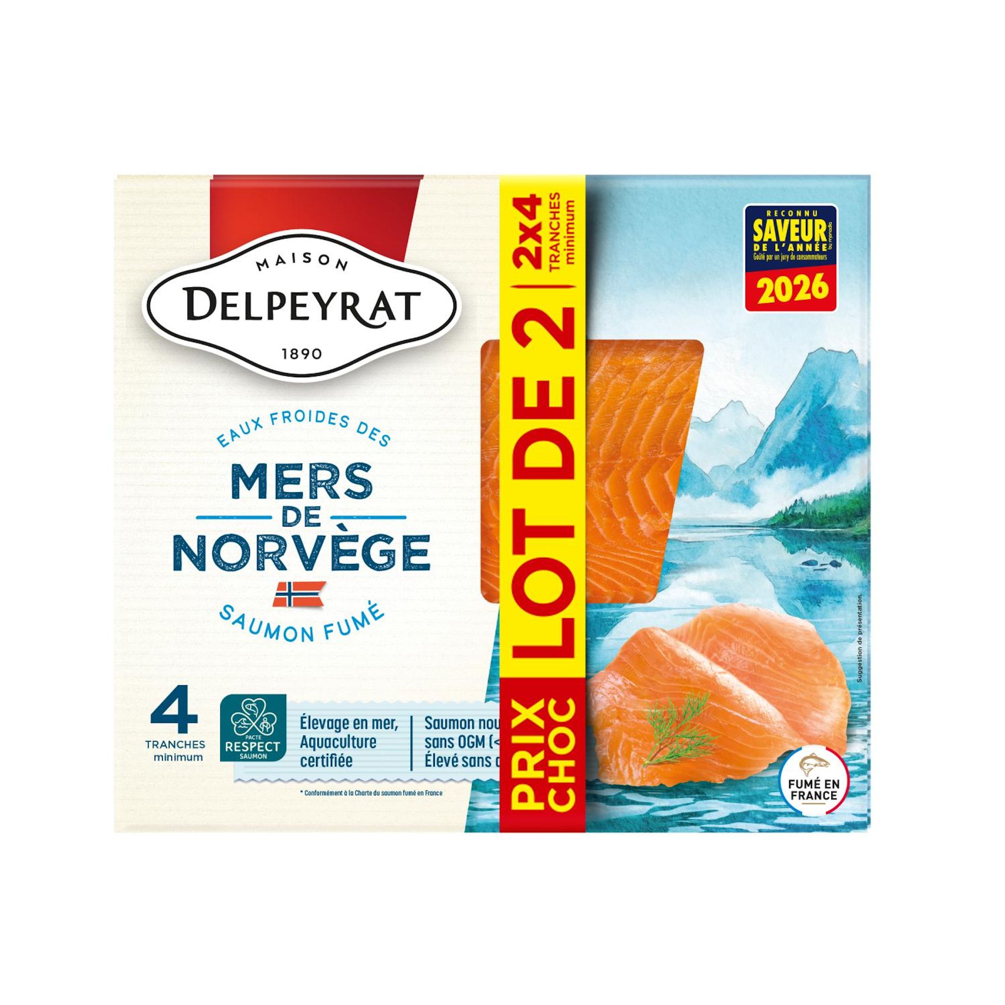 DELPEYRAT Saumon fumé de Norvège 8 tranches 240g