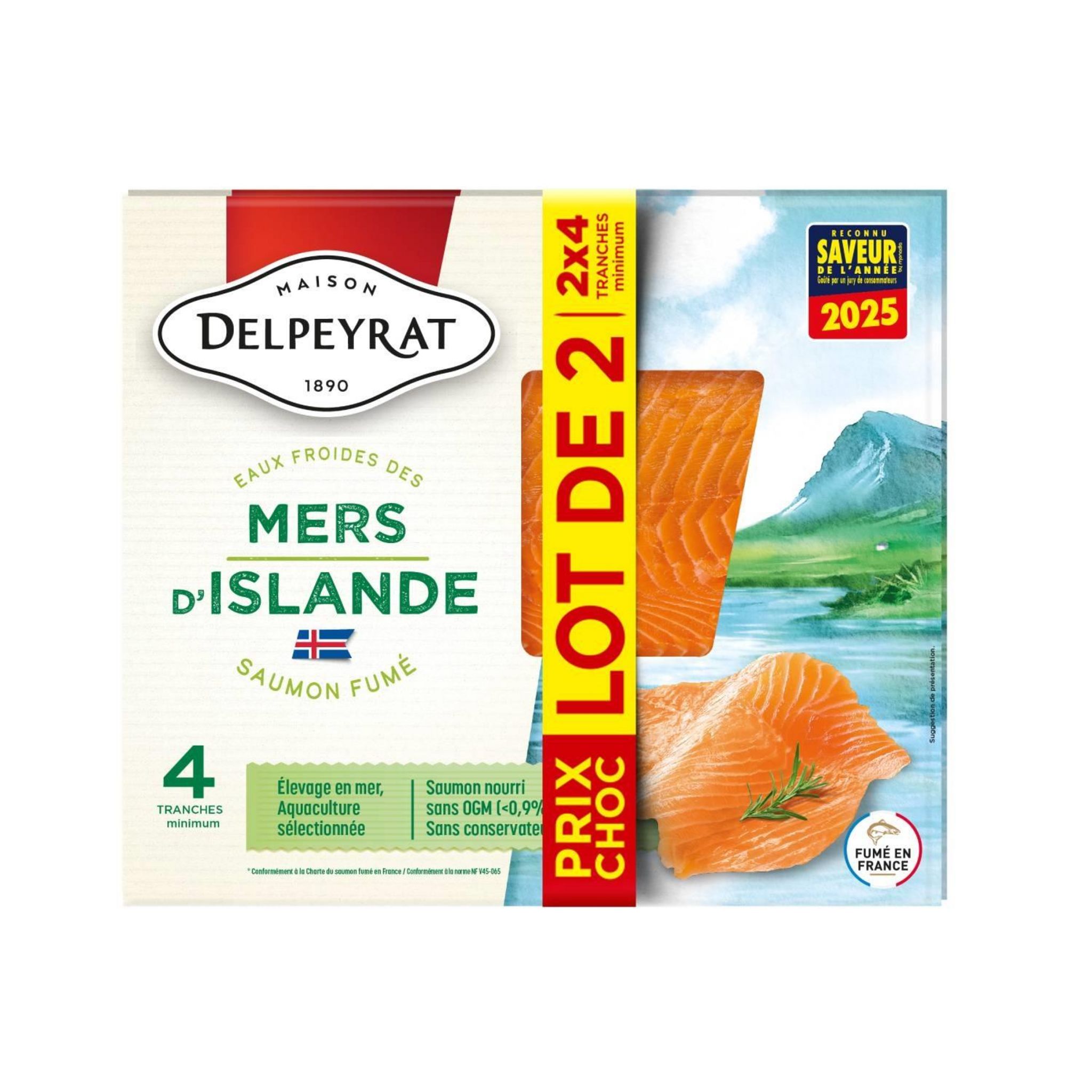 DELPEYRAT Saumon fumé d'Islande 8 tranches 220g