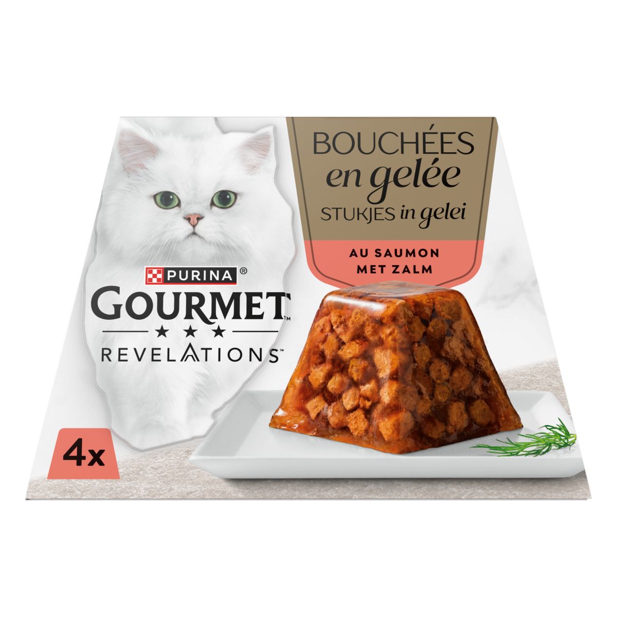 PURINA Gourmet Bouchées en gelée au saumon pour chat 4x57g