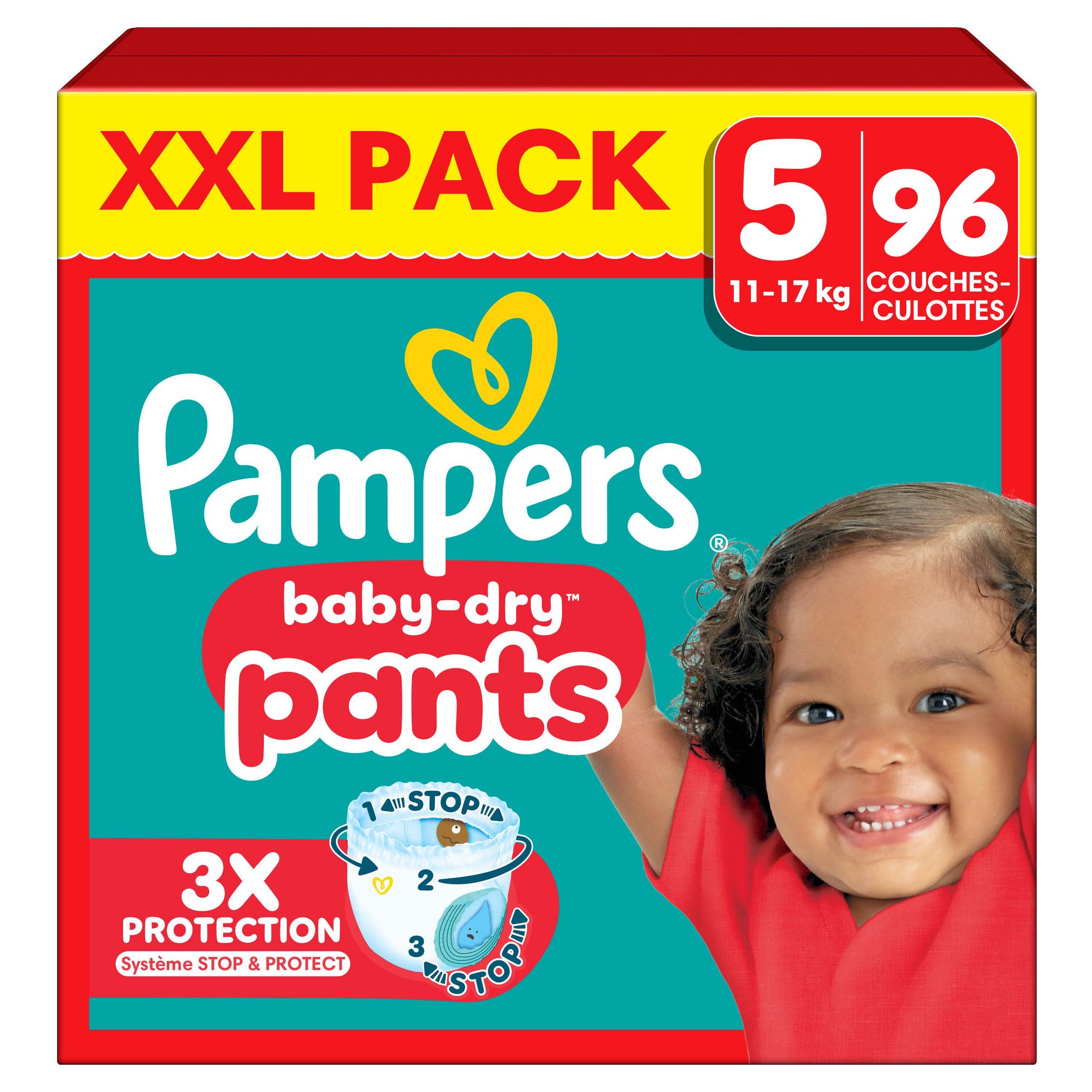 PAMPERS Baby-dry pants Couches-culottes taille 5 (11-17kg) 96 couches