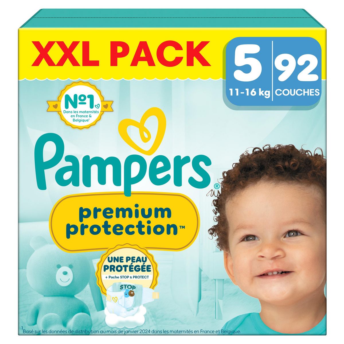 PAMPERS Premium Protection couches taille 5 XXL 92 couches