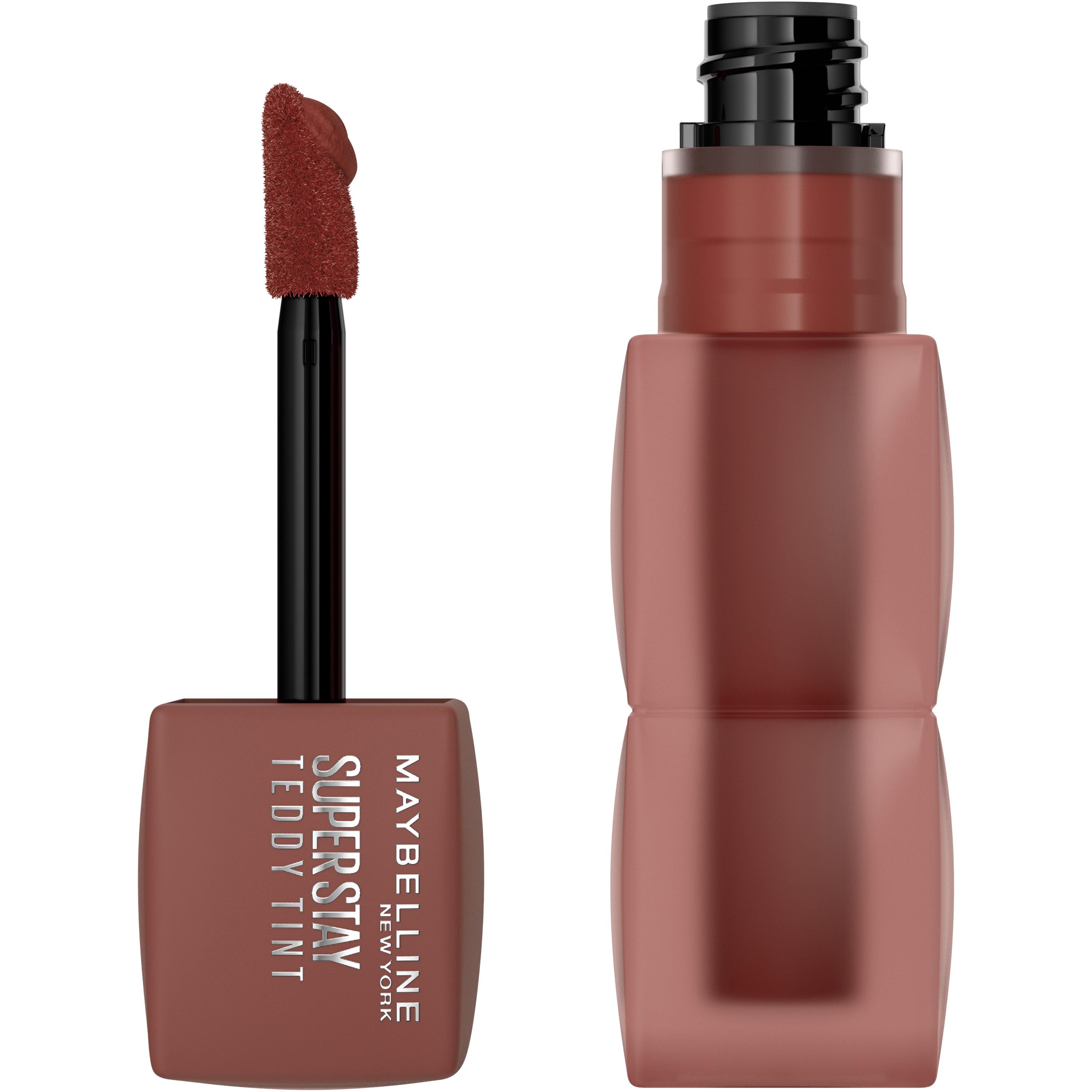 Voir la diapositive 2 : MAYBELLINE Superstay Teddy Tint Rouge à lèvres liquide fini mat fondu 20 mascara tear 1 pièce