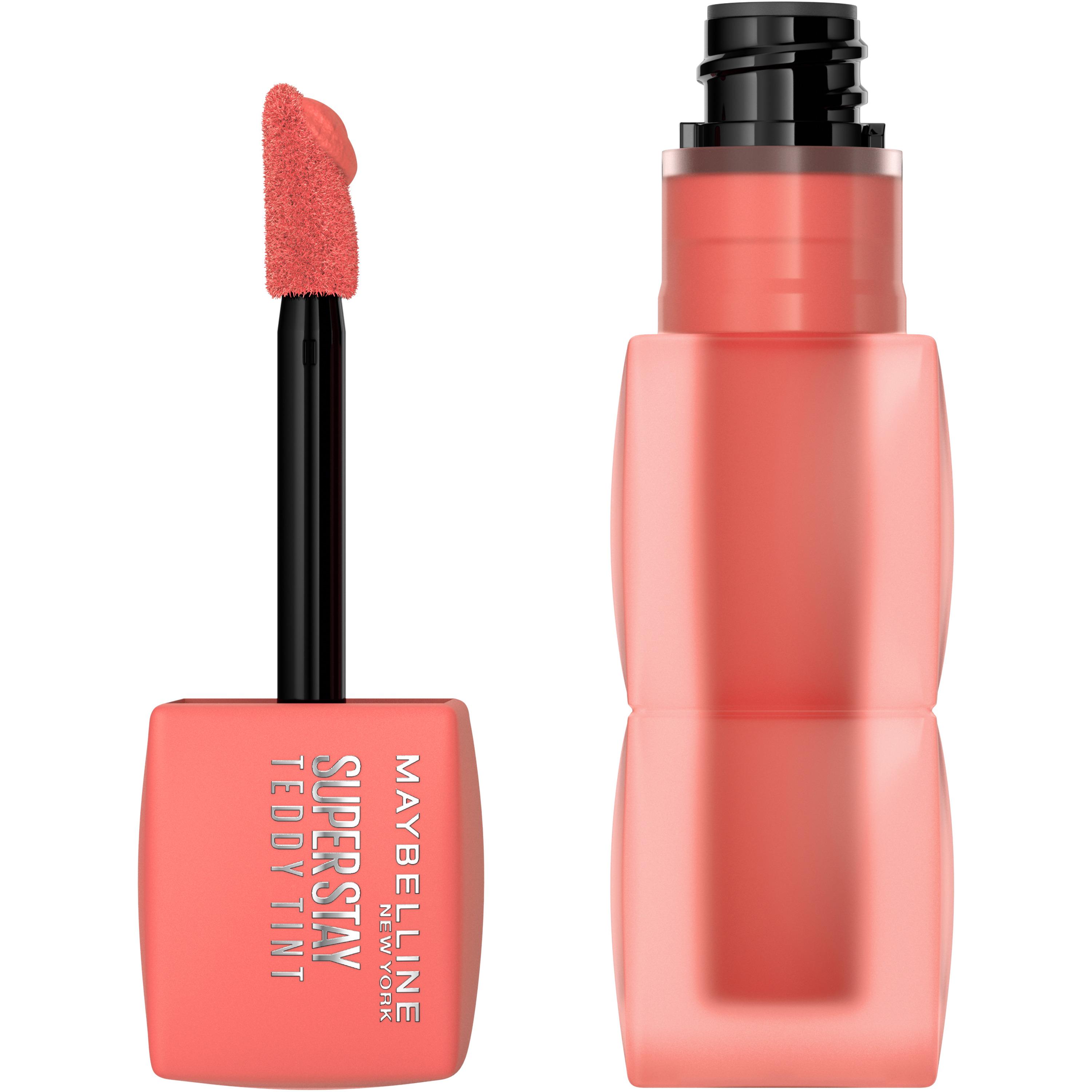 Voir la diapositive 2 : MAYBELLINE Superstay Teddy Tint Rouge à lèvres liquide fini mat fondu 25 baby tee 1 pièce
