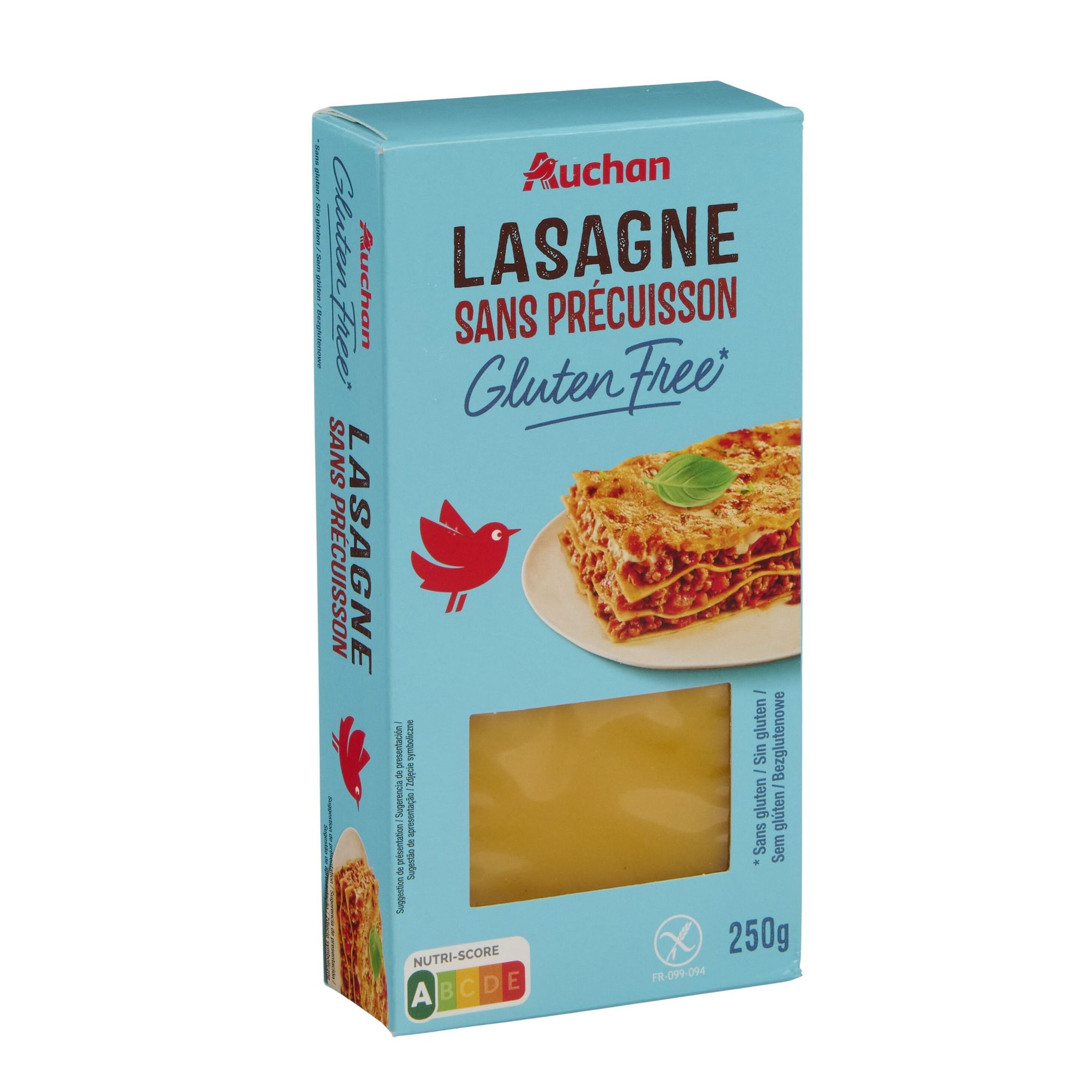 Voir la diapositive 2 : AUCHAN Lasagne sans précuisson sans gluten 250g