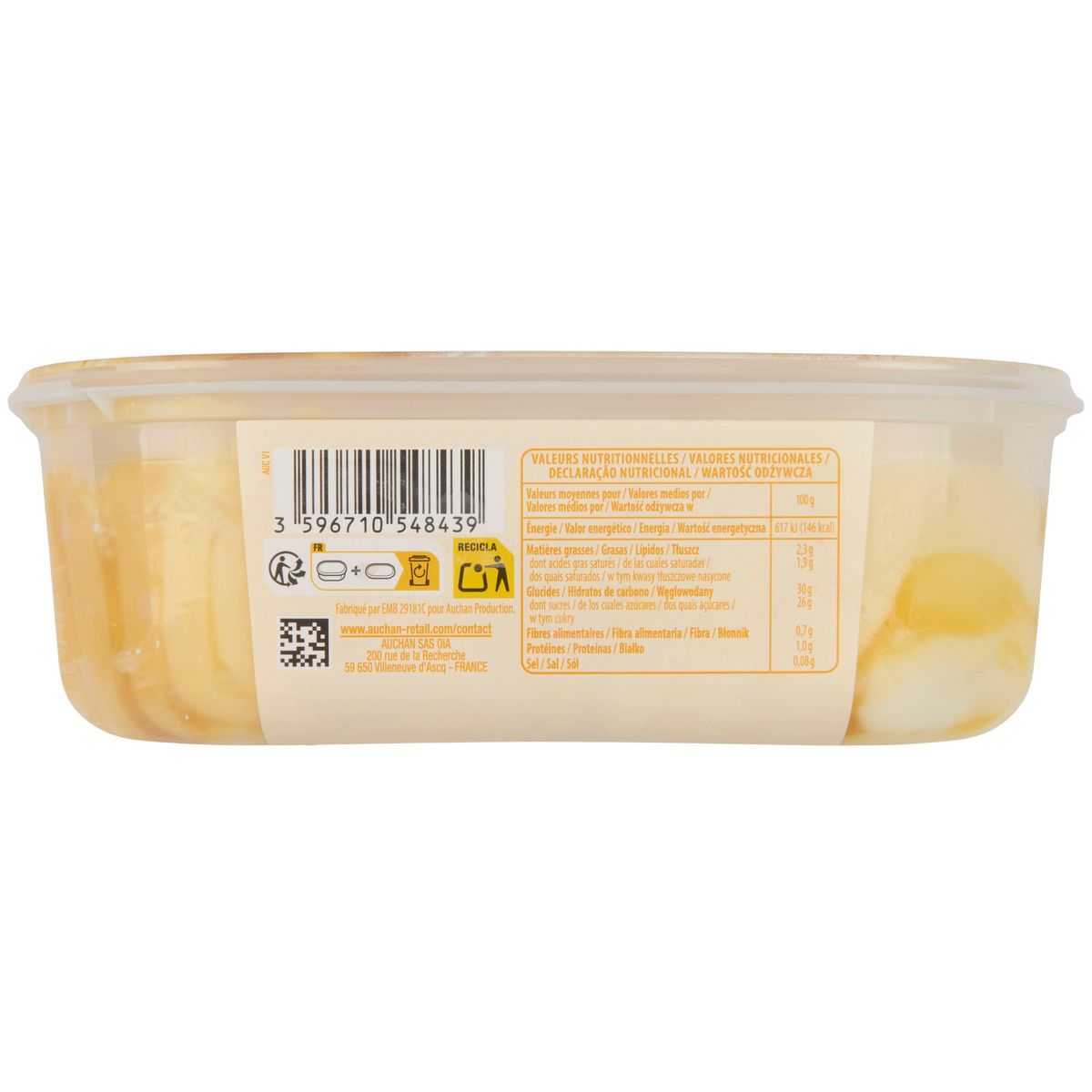 AUCHAN Glace ananas mangue 499g