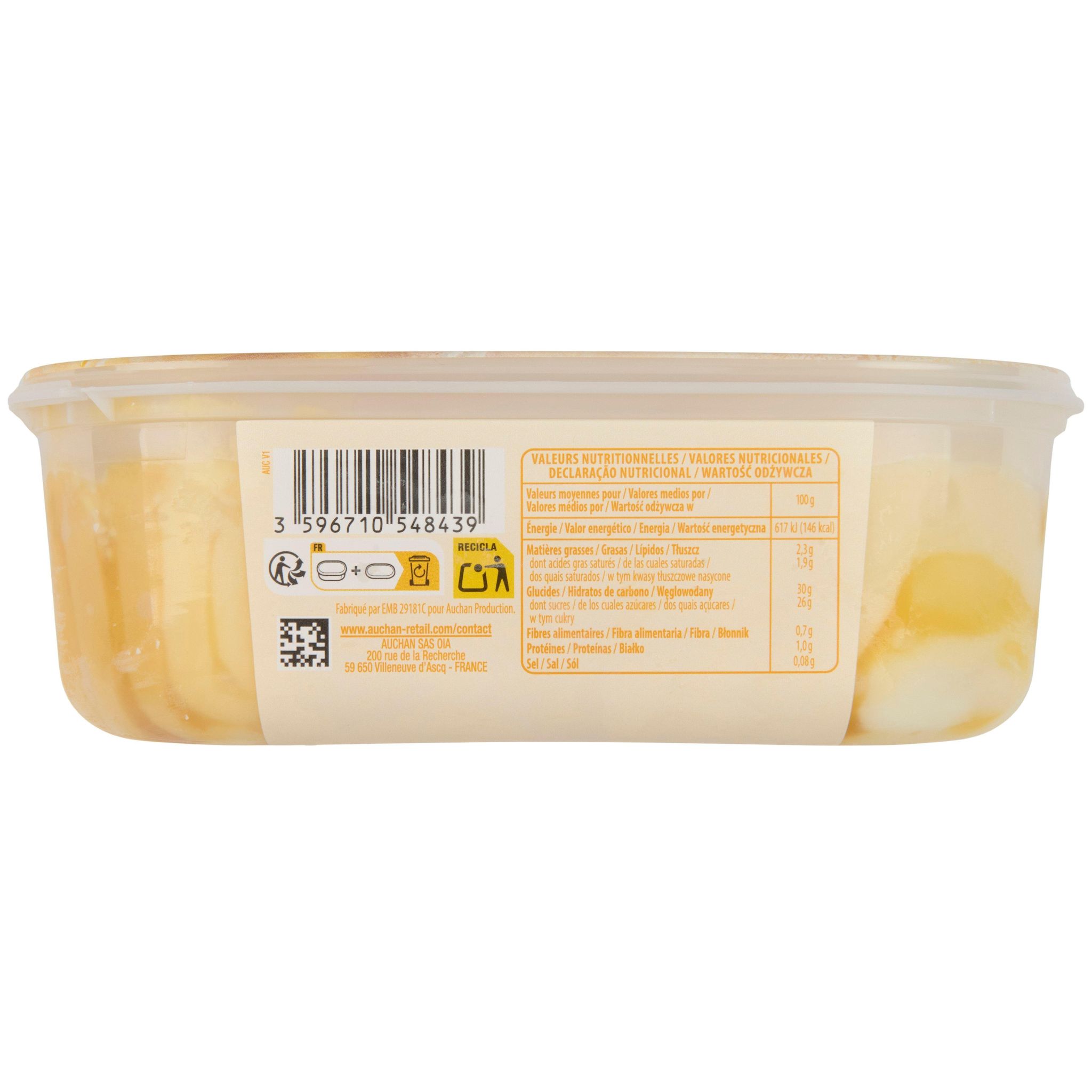 Voir la diapositive 3 : AUCHAN Glace ananas mangue 499g