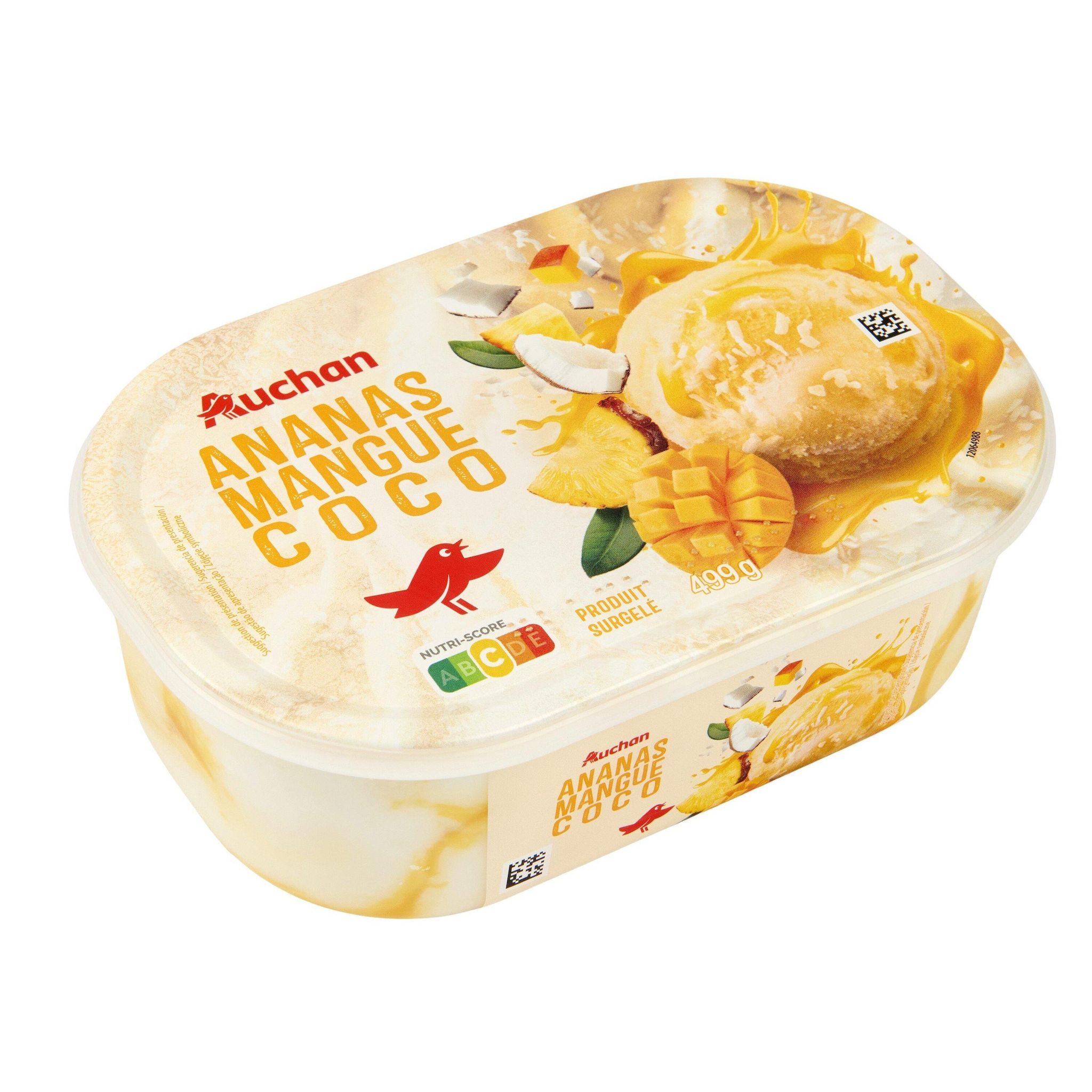Voir la diapositive 4 : AUCHAN Glace ananas mangue 499g