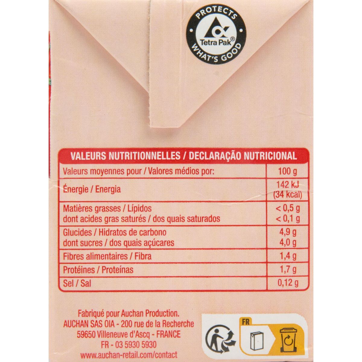 AUCHAN Purée de tomate 500g