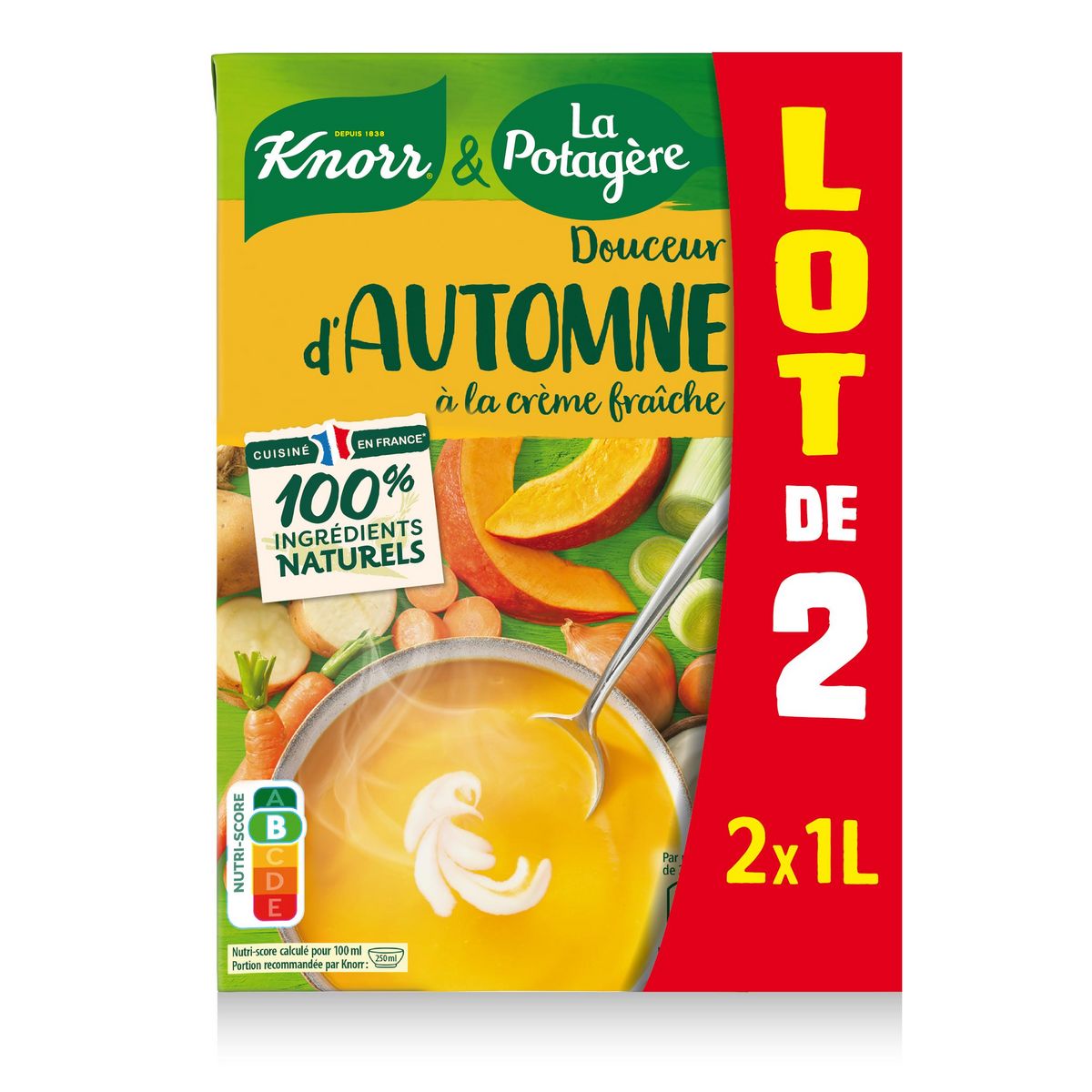 KNORR Soupe douceur de légumes d'automne  2X1l