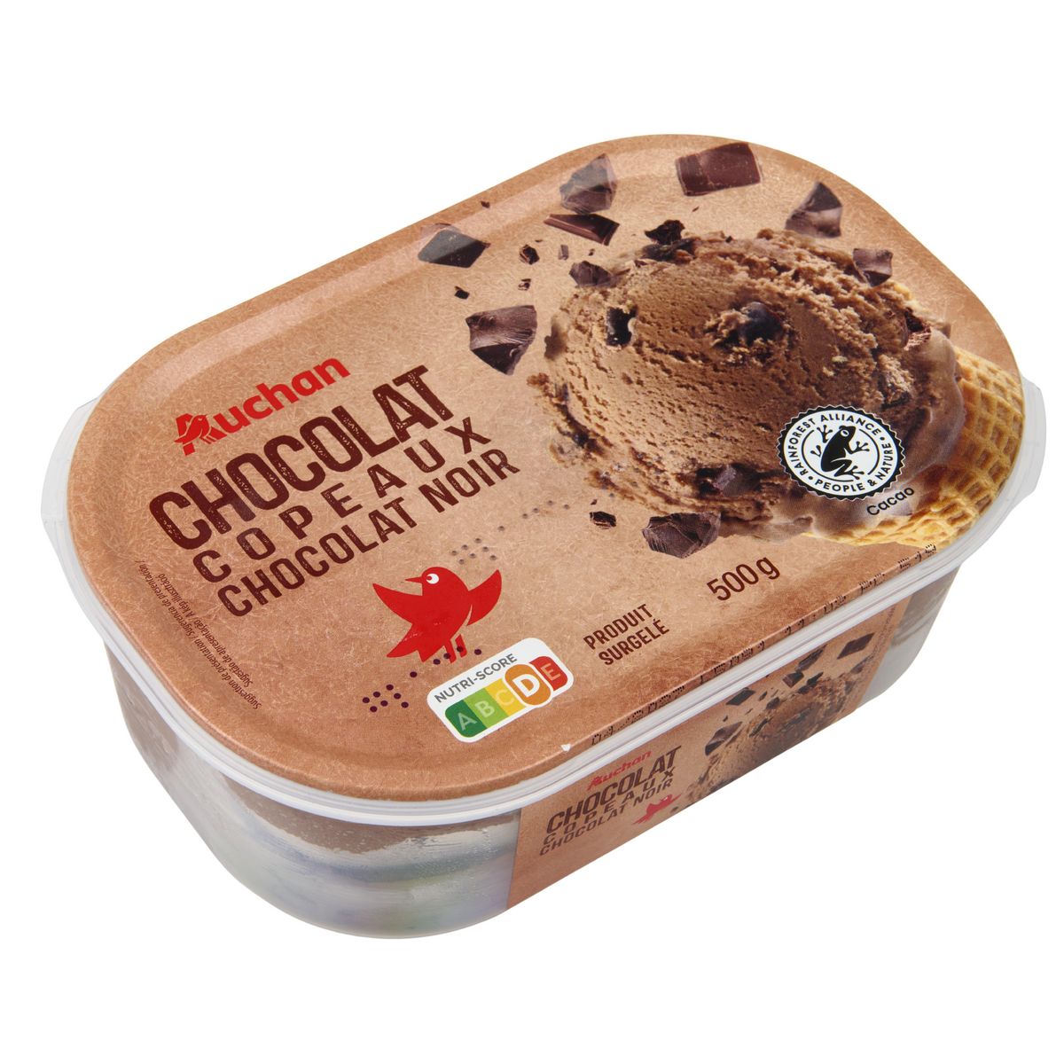 AUCHAN Glace au chocolat 500g