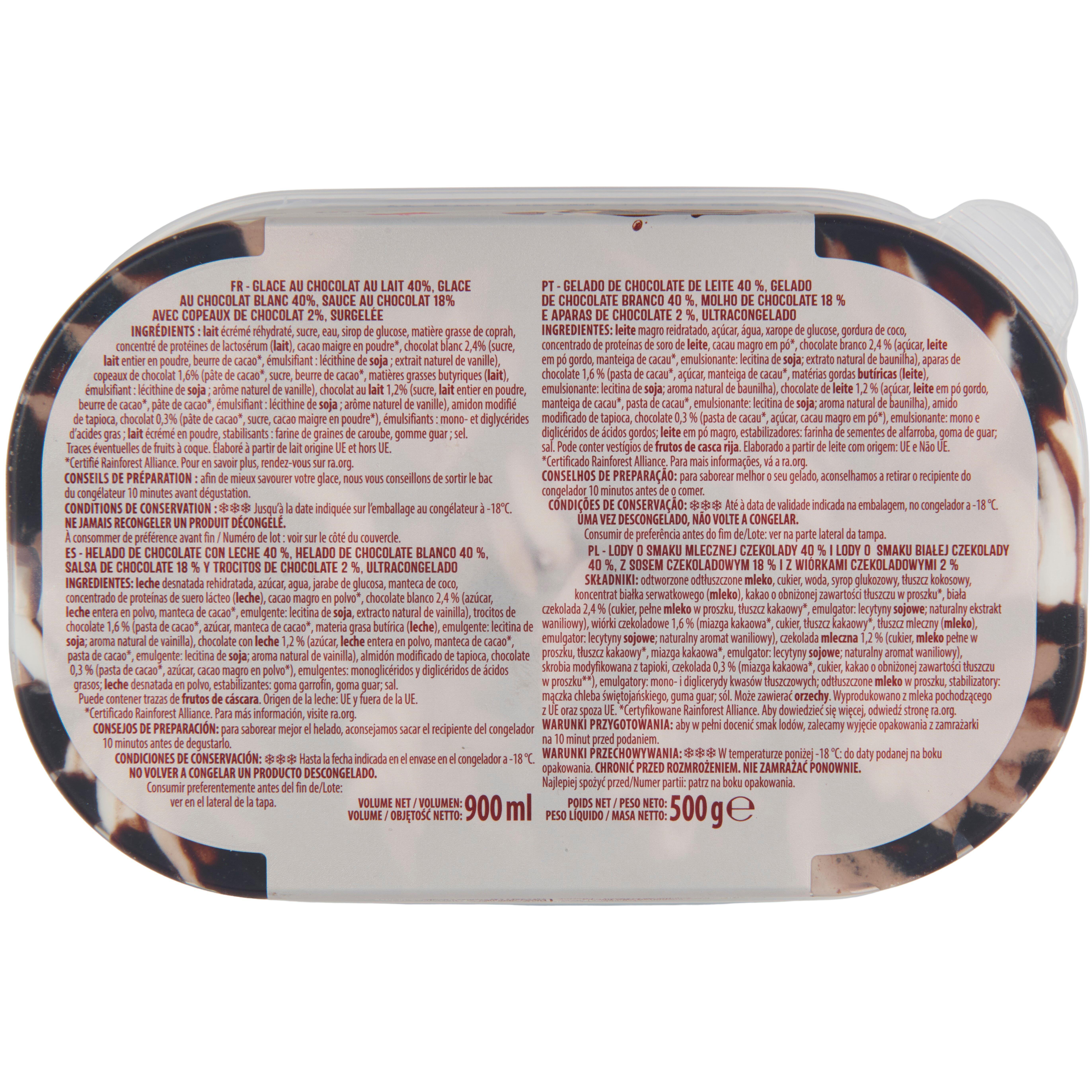 Voir la diapositive 3 : AUCHAN Glace triple chocolat 500g