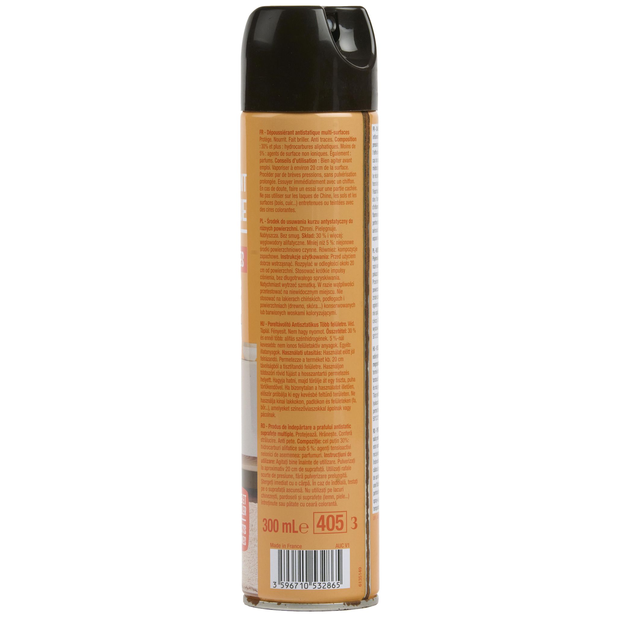 Voir la diapositive 2 : AUCHAN Aérosol dépoussiérant pour bois 300ml
