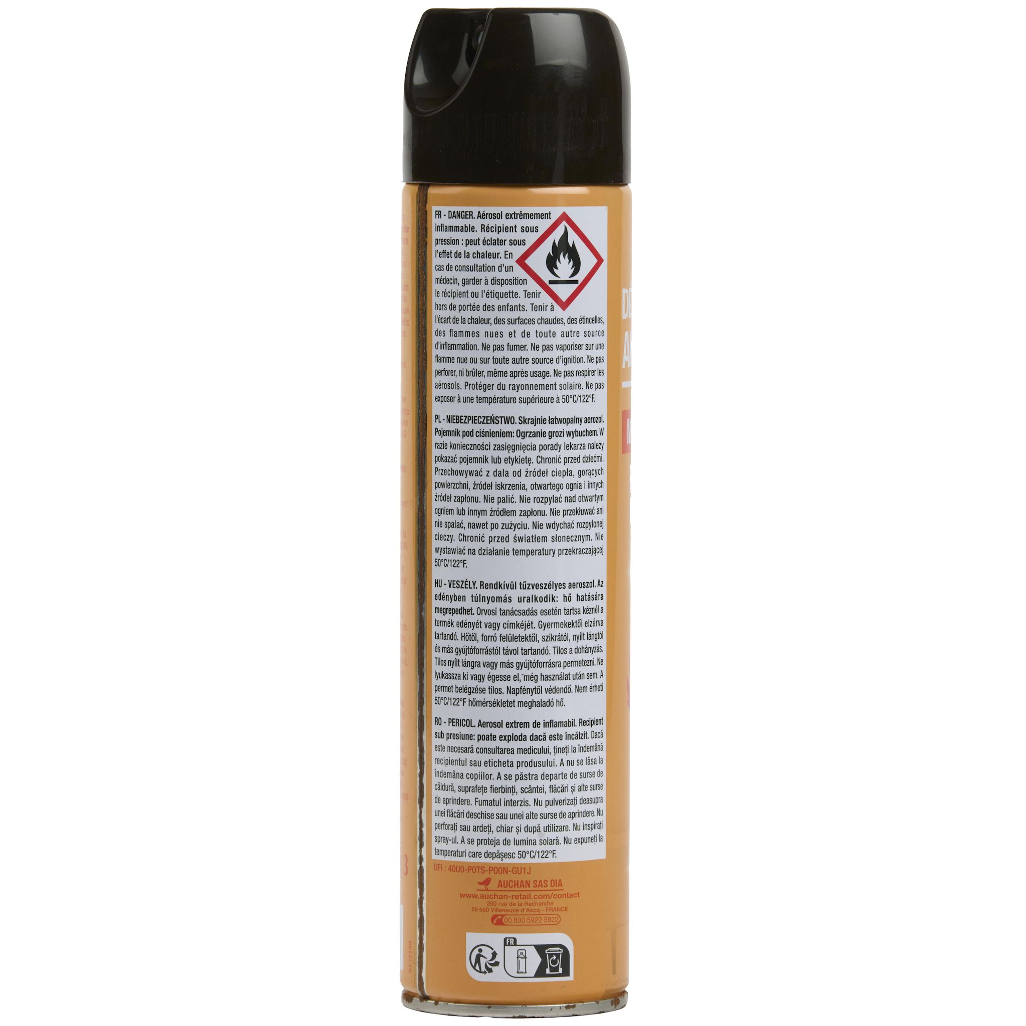 Voir la diapositive 3 : AUCHAN Aérosol dépoussiérant pour bois 300ml