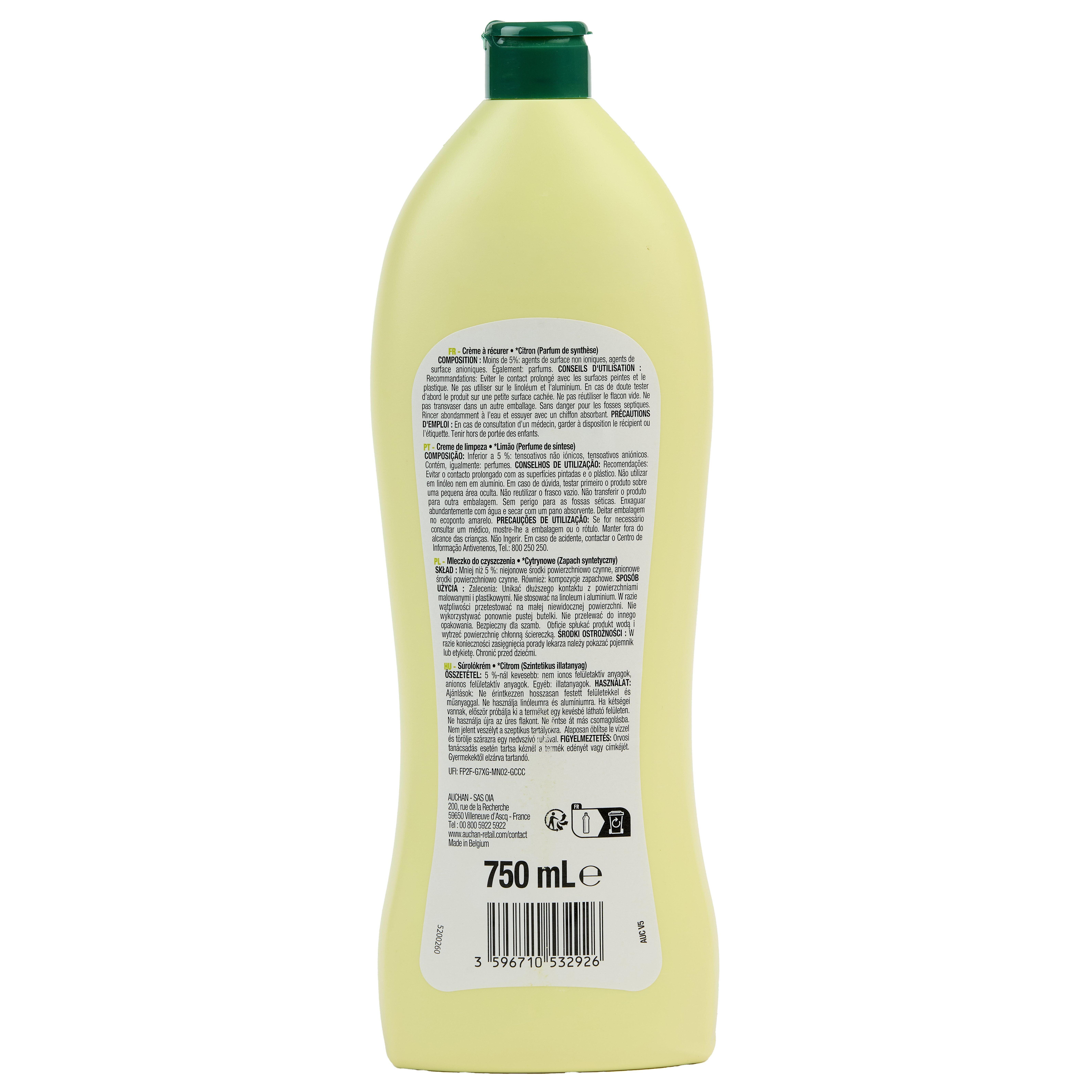 Voir la diapositive 2 : POUCE Crème à récurer au citron 750ml