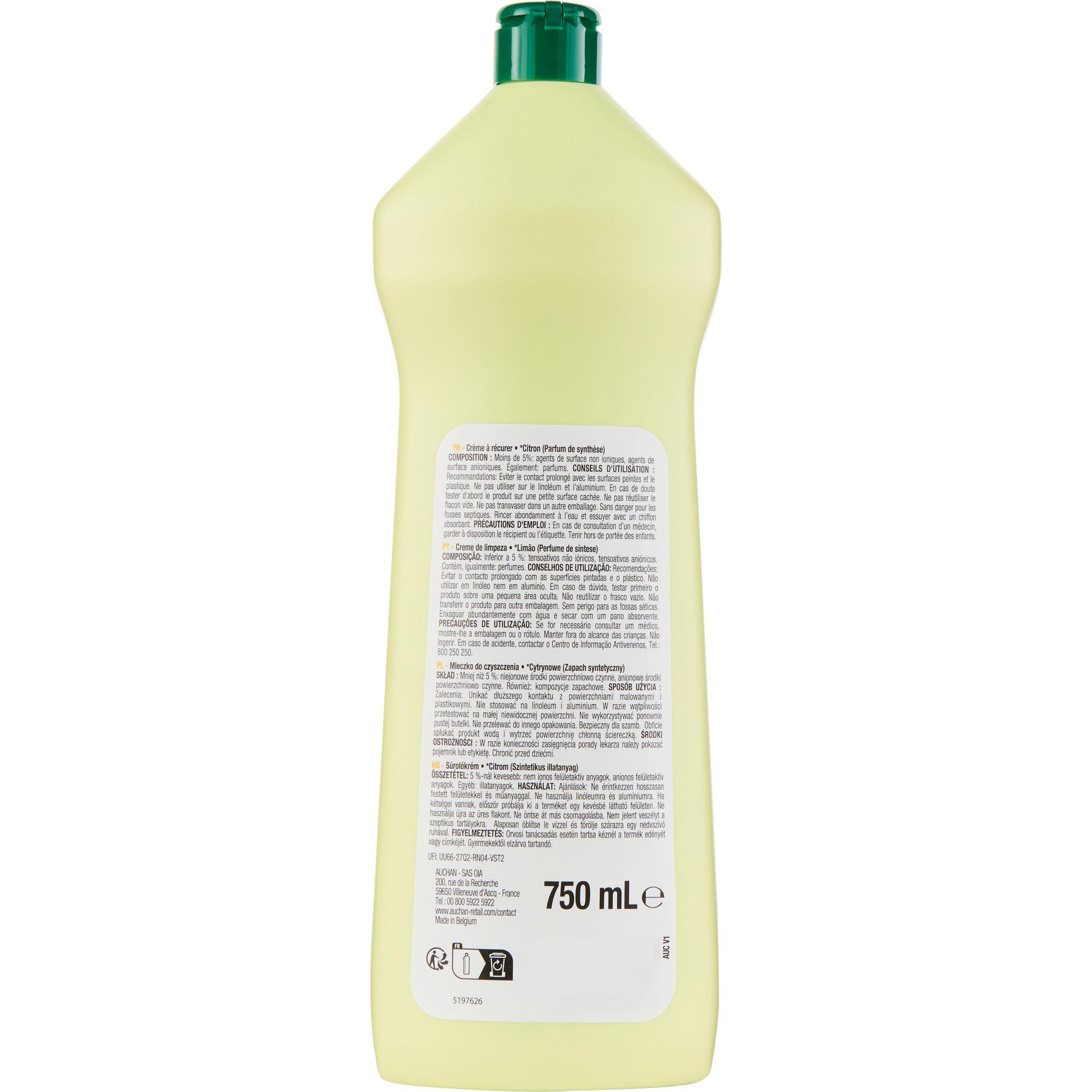 Voir la diapositive 3 : POUCE Crème à récurer au citron 750ml