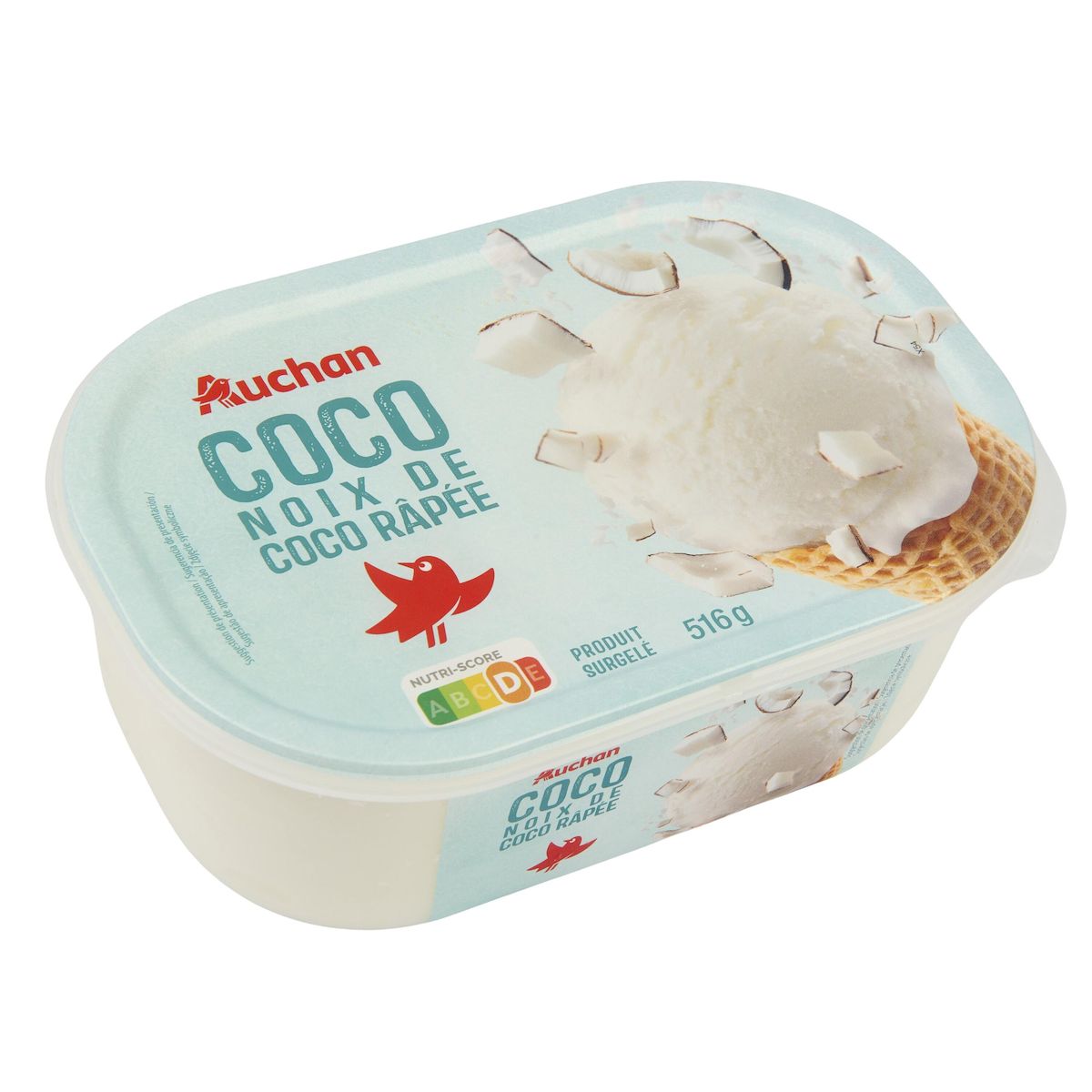 AUCHAN Glace à la noix de coco 516g