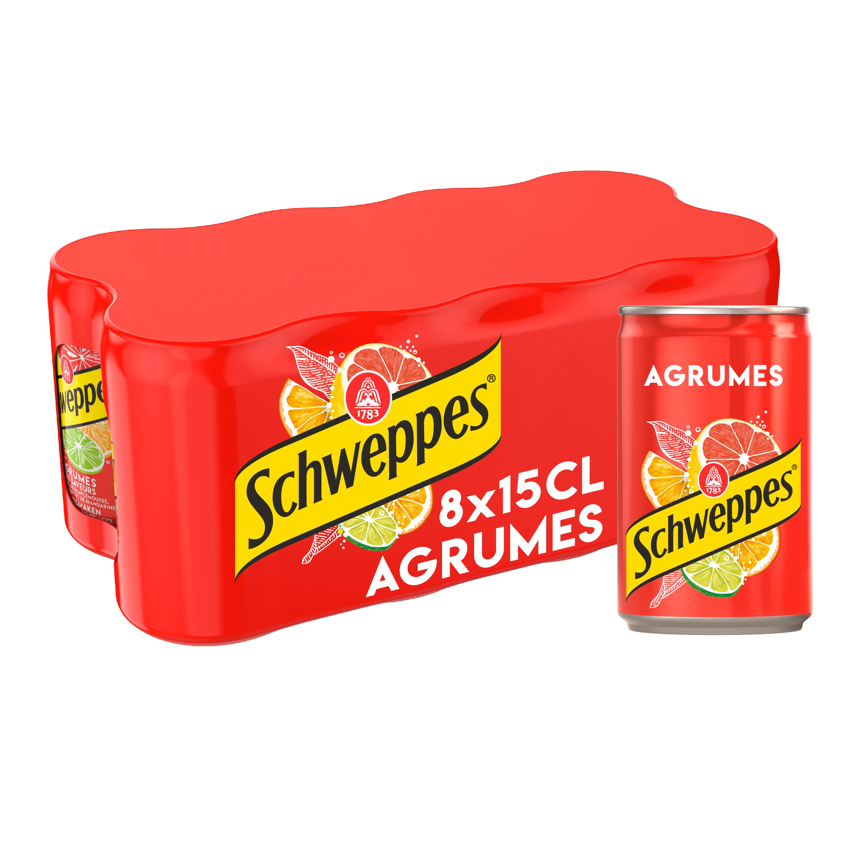 SCHWEPPES Boisson gazeuse saveur agrumes 8x15cl