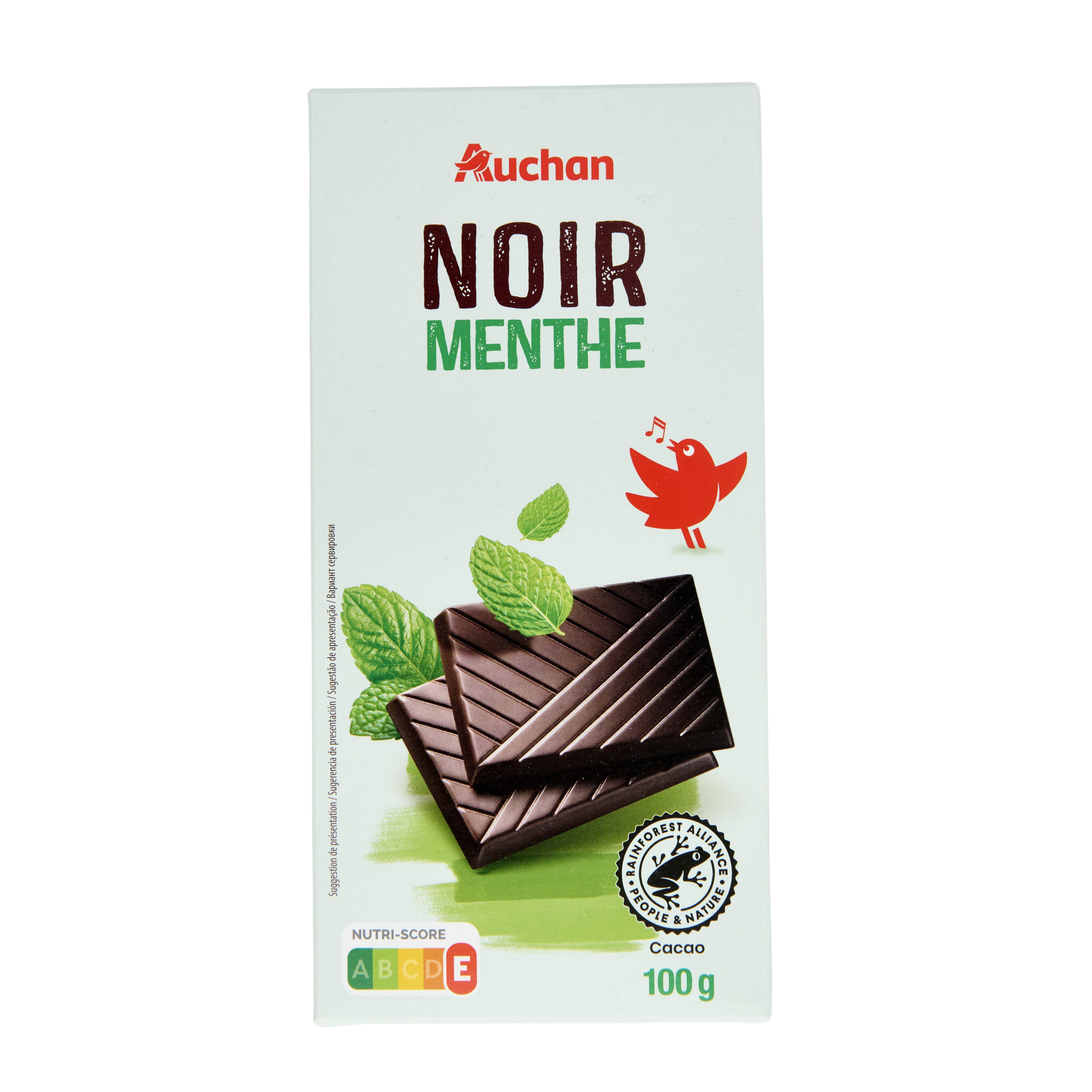 Voir la diapositive 2 : AUCHAN CULTIVONS LE BON Tablette de chocolat noir menthe 100g