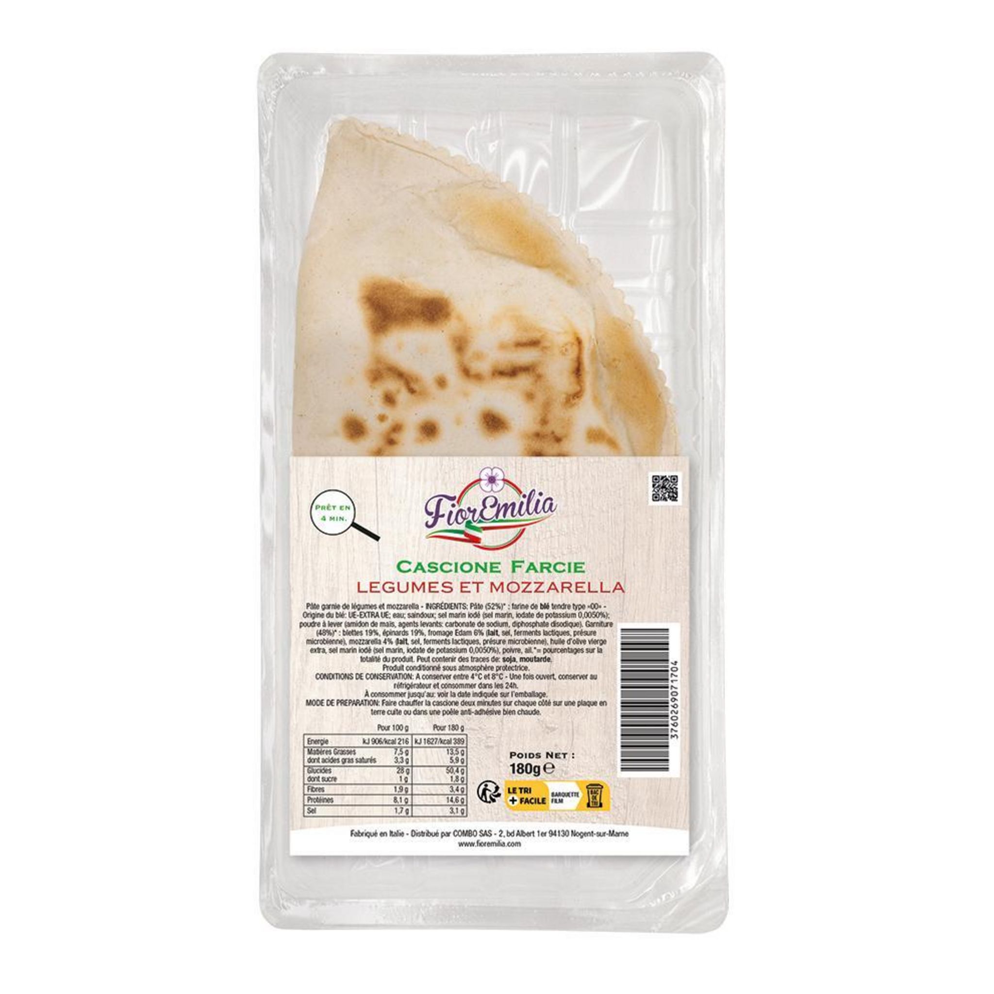 FIOREMILIA Cascione aux légumes et fromage 180g