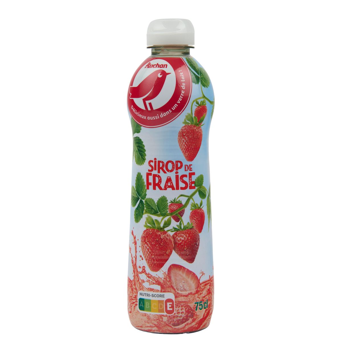 AUCHAN Sirop de fraise bidon métal 75cl