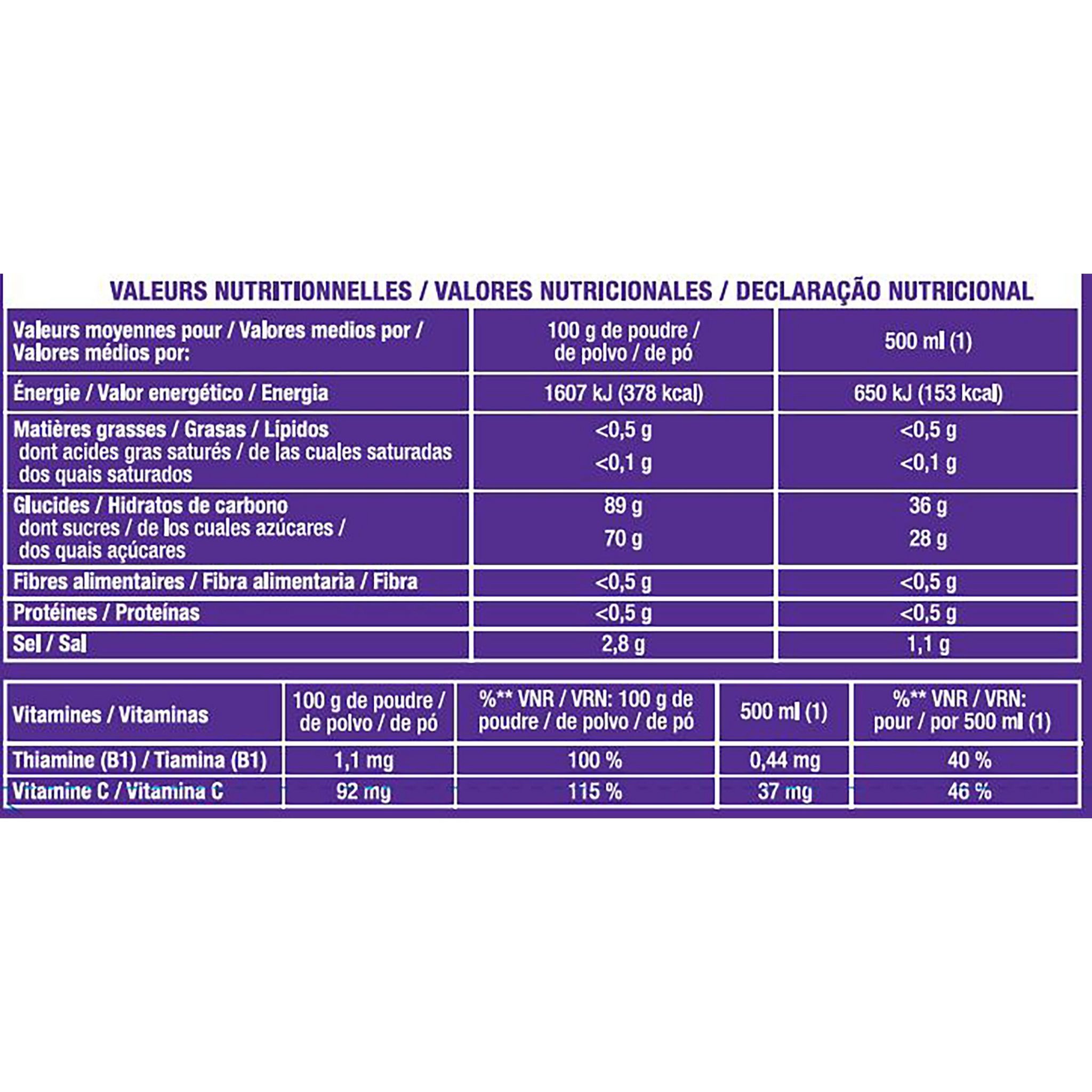 Voir la diapositive 3 : AUCHAN EAT'N MOVE Préparation pour boisson isotonique citron 10 portions pour 500ml 400g