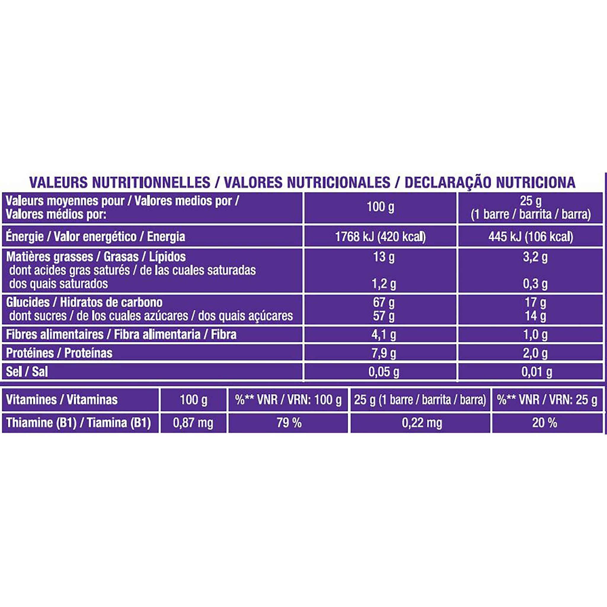 Voir la diapositive 6 : AUCHAN EAT'N MOVE Barres de céréales pâte d'amande 6 barres 6x25g