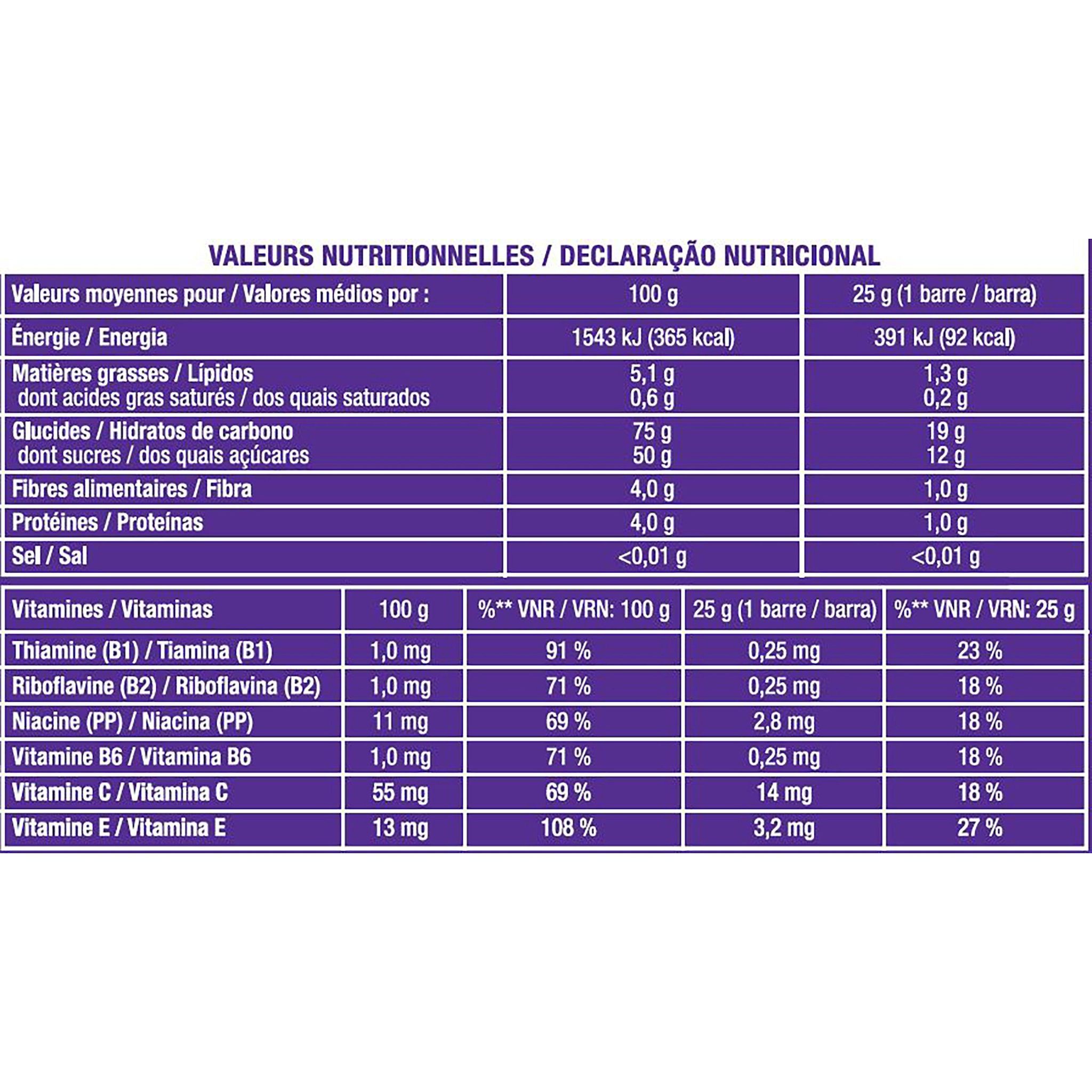 Voir la diapositive 2 : AUCHAN EAT'N MOVE Barres de céréales fruits rouges 6 barres 6x25g