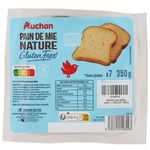 AUCHAN Pain de mie nature sans gluten 7 tranches 350g