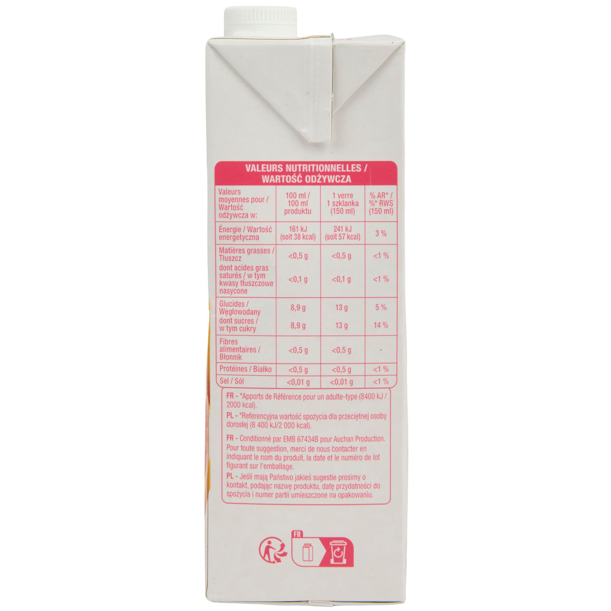 Voir la diapositive 4 : POUCE Nectar de pamplemousse 1l