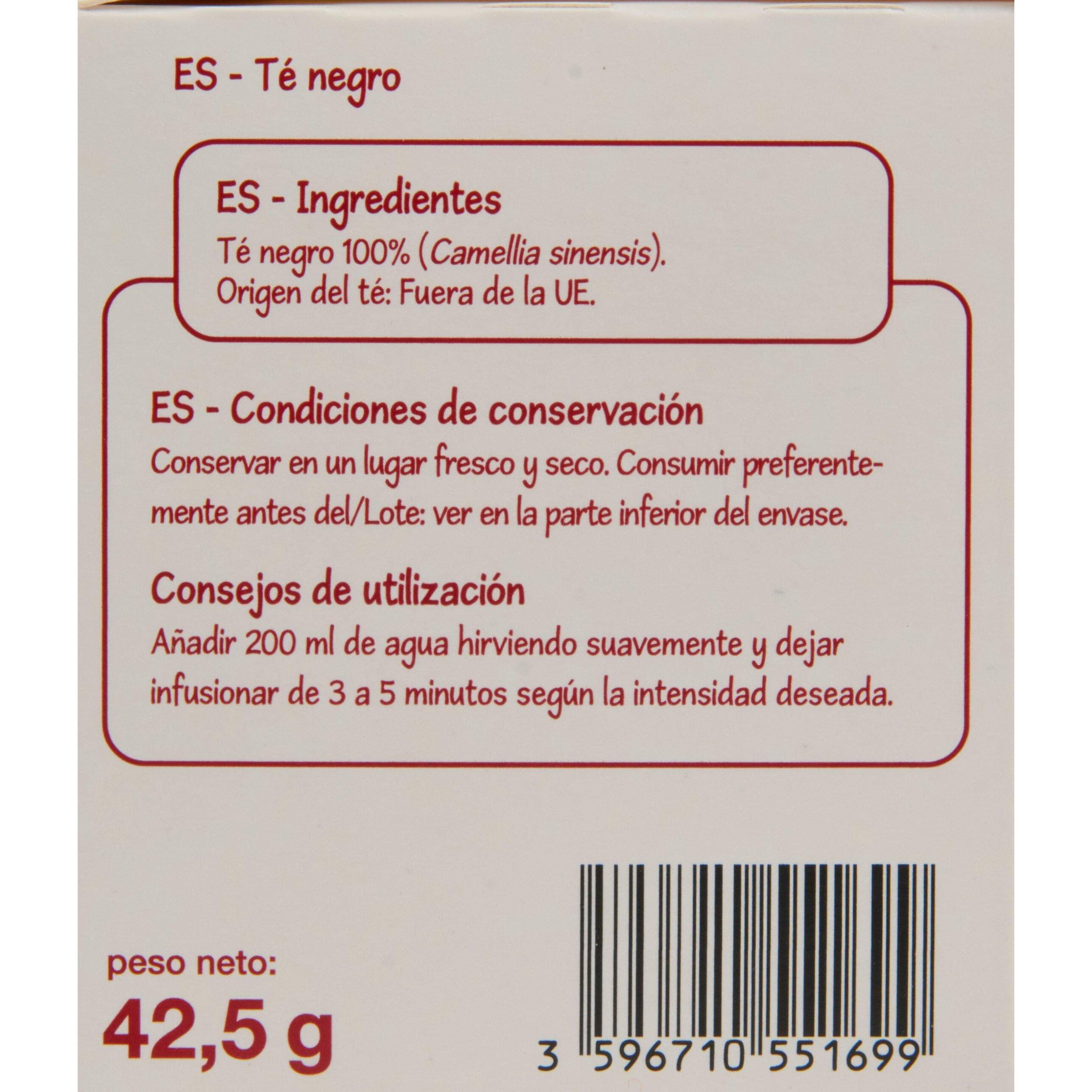Voir la diapositive 2 : POUCE Thé noir English Breakfast 25 sachets 42g
