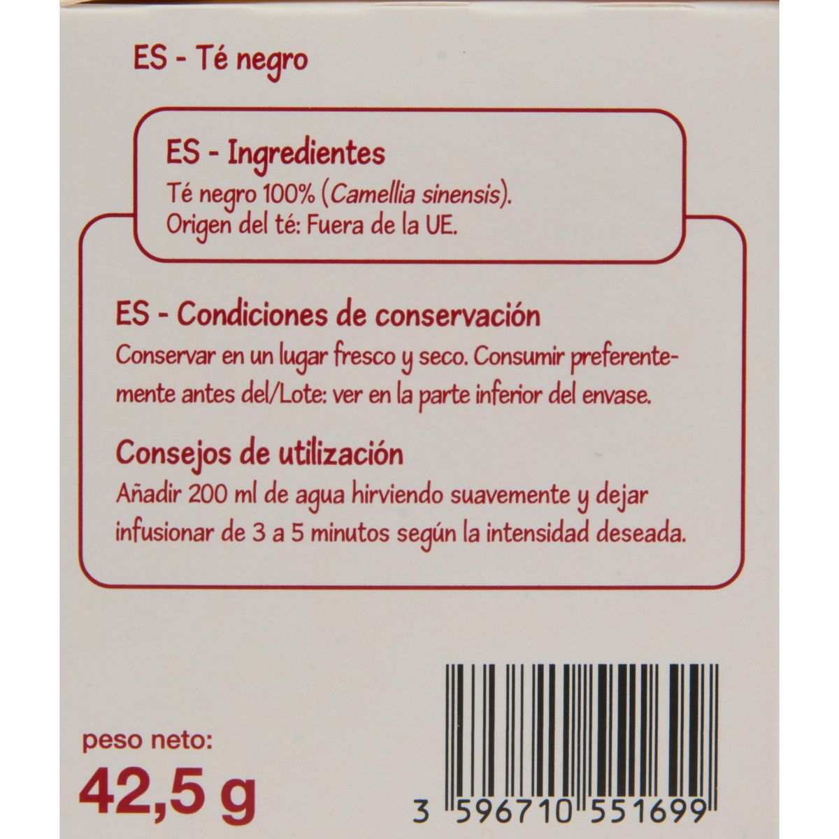 POUCE Thé noir English Breakfast 25 sachets 42g