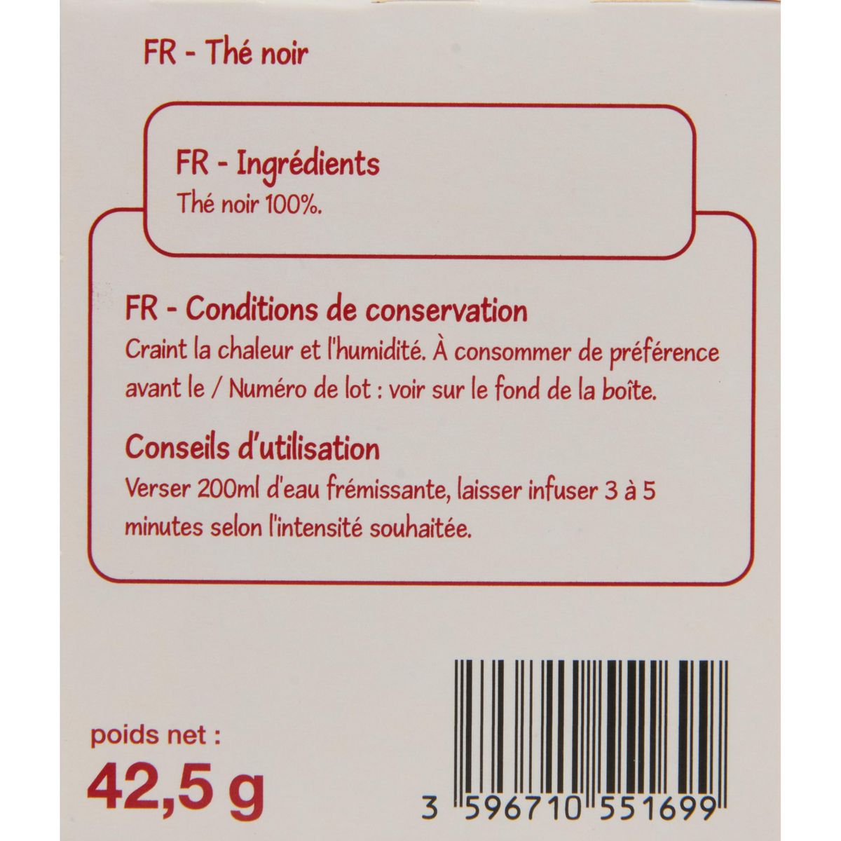 POUCE Thé noir English Breakfast 25 sachets 42g