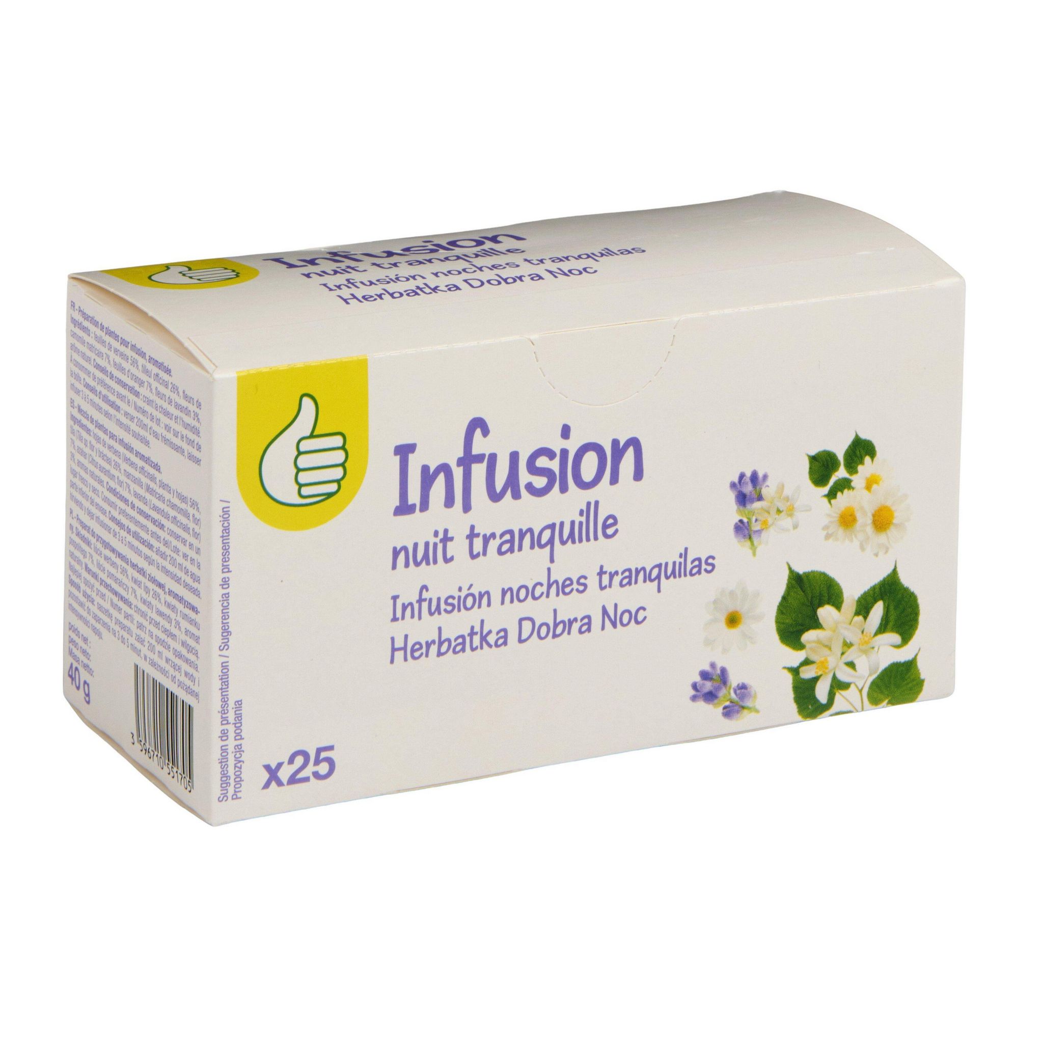 Voir la diapositive 2 : POUCE Infusion nuit tranquille 25 sachets 40g