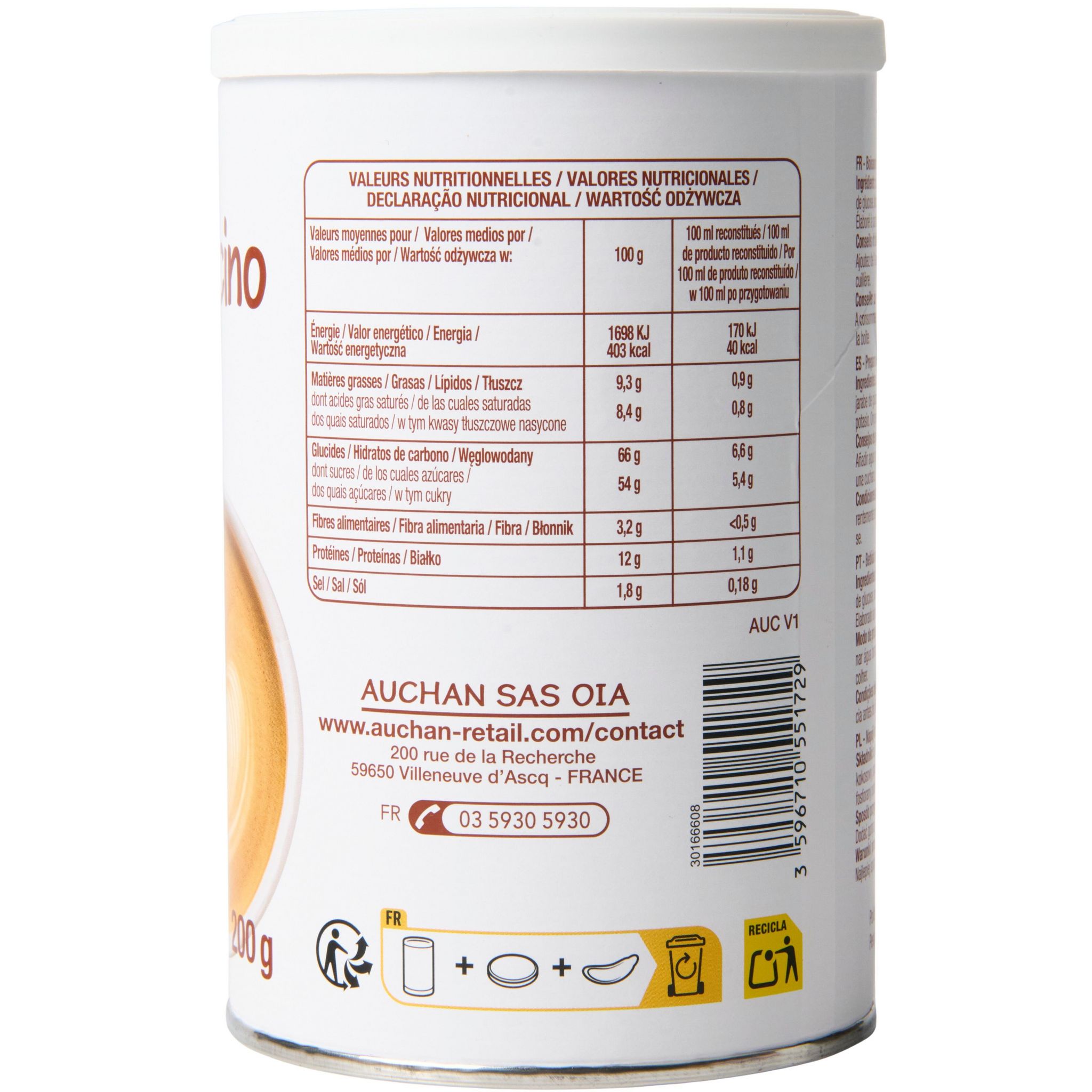 Voir la diapositive 3 : POUCE Cappucino nature 200g