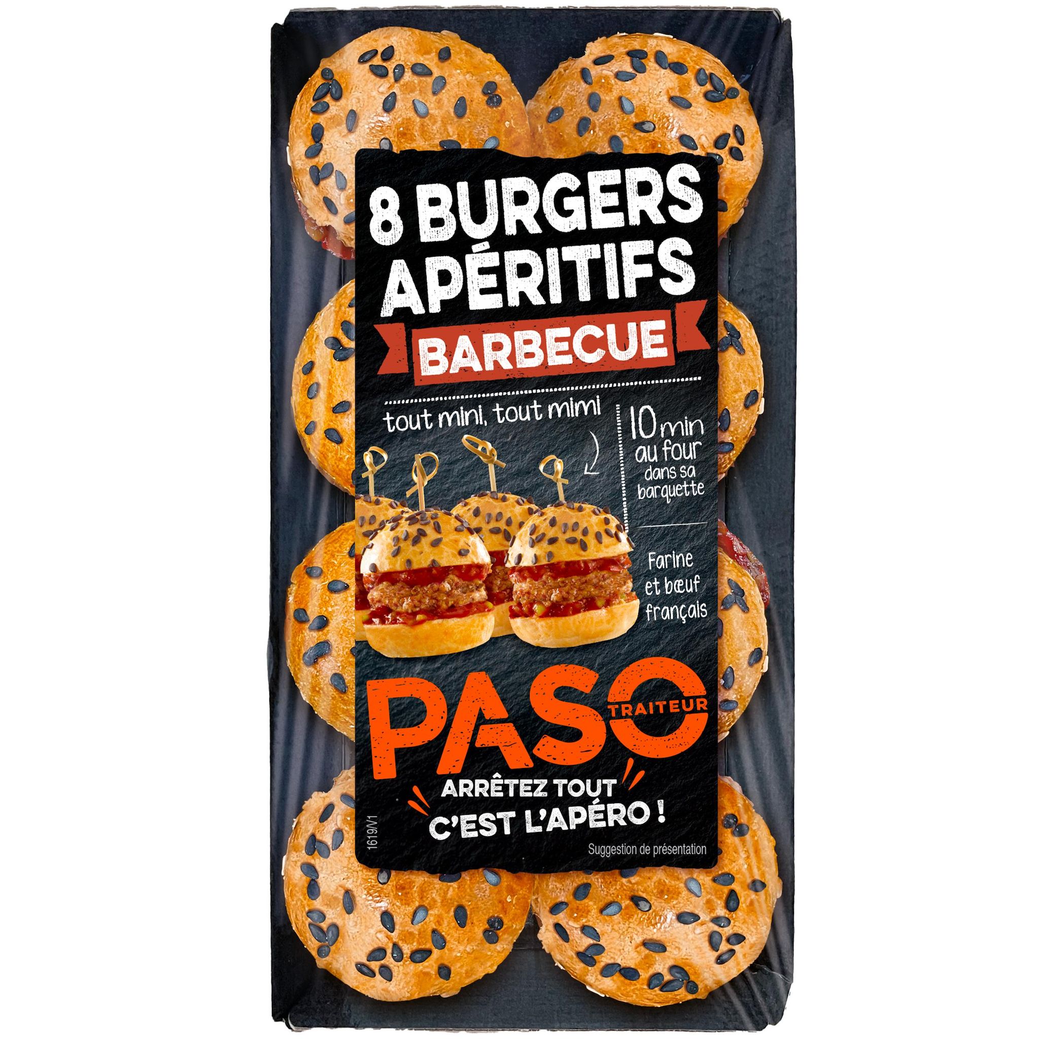 PASO Mini burgers barbecue 8 pièces 140g