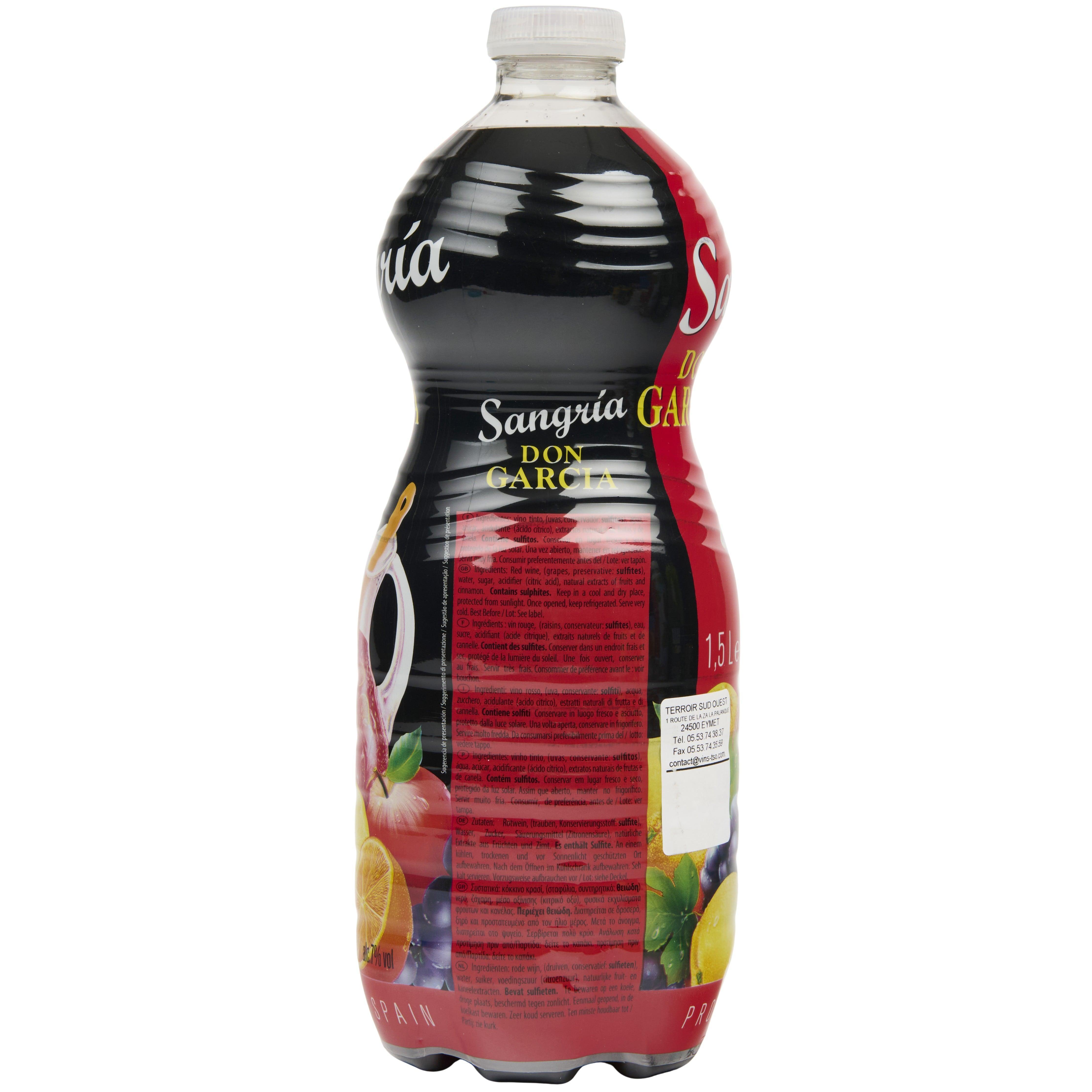 Voir la diapositive 2 : Sangria rouge Don Garcia apéritif à base de vin 7% 1,5l