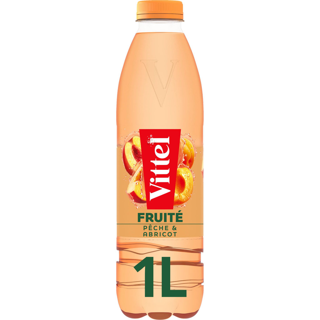 VITTEL Eau minérale naturelle plate aromatisée pêche & abricot 1l