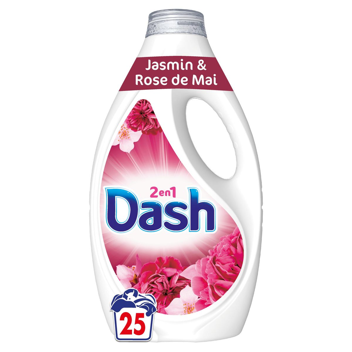 DASH Lessive liquide 2en1 Jasmin et rose de mai 25 lavages 1,125l