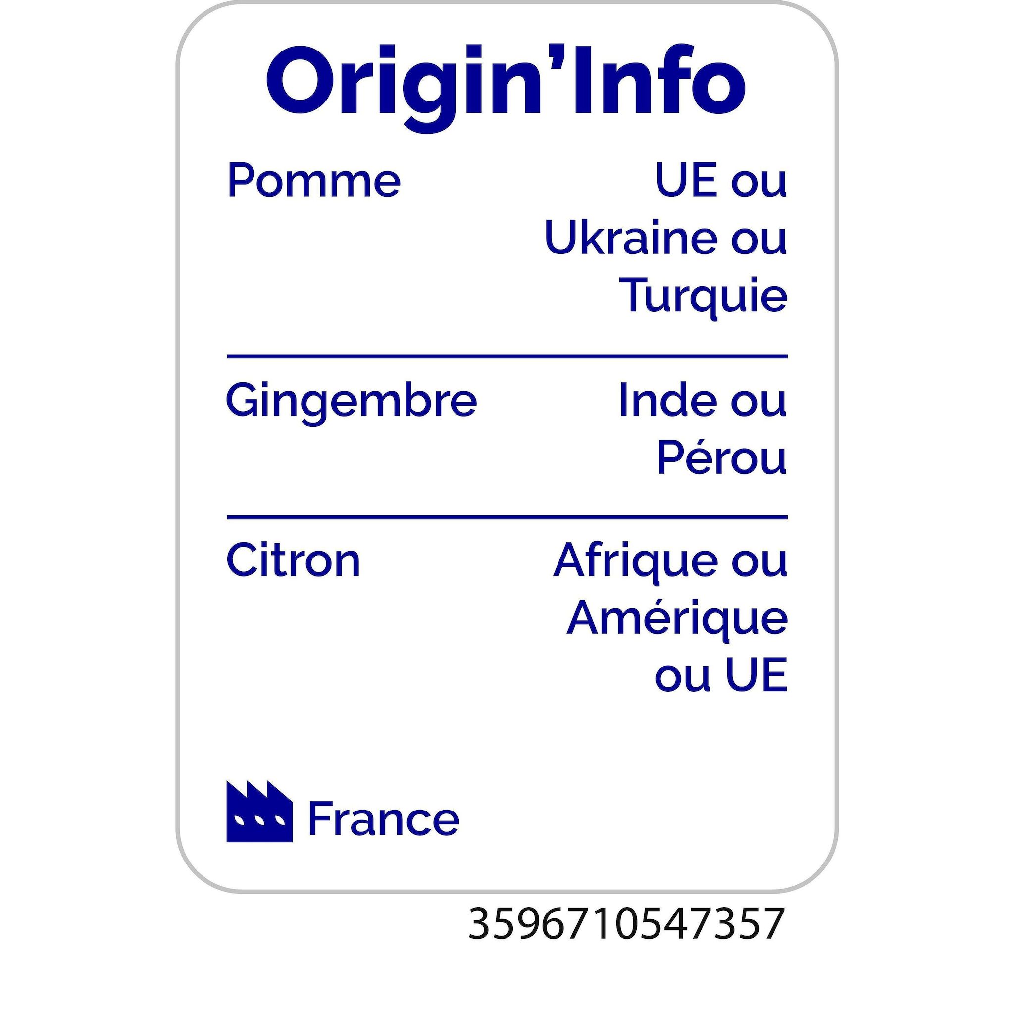 Voir la diapositive 3 : AUCHAN Shot Gingembre pomme citron boîte 15cl